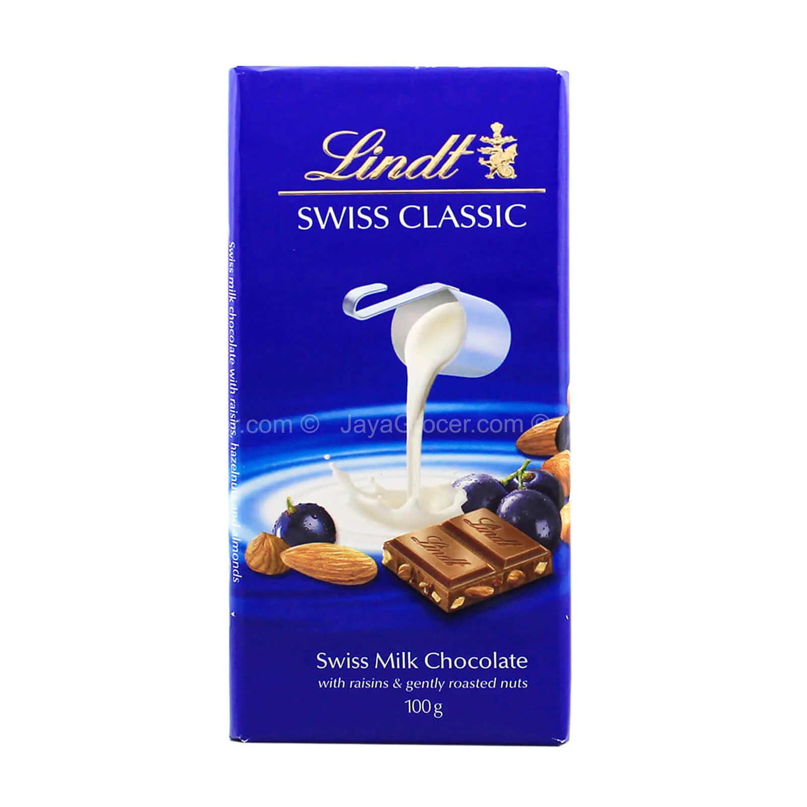 Lindt Swiss Classic Swiss Milk Chocolate Raisins And Roasted Nuts 100g - Image 2