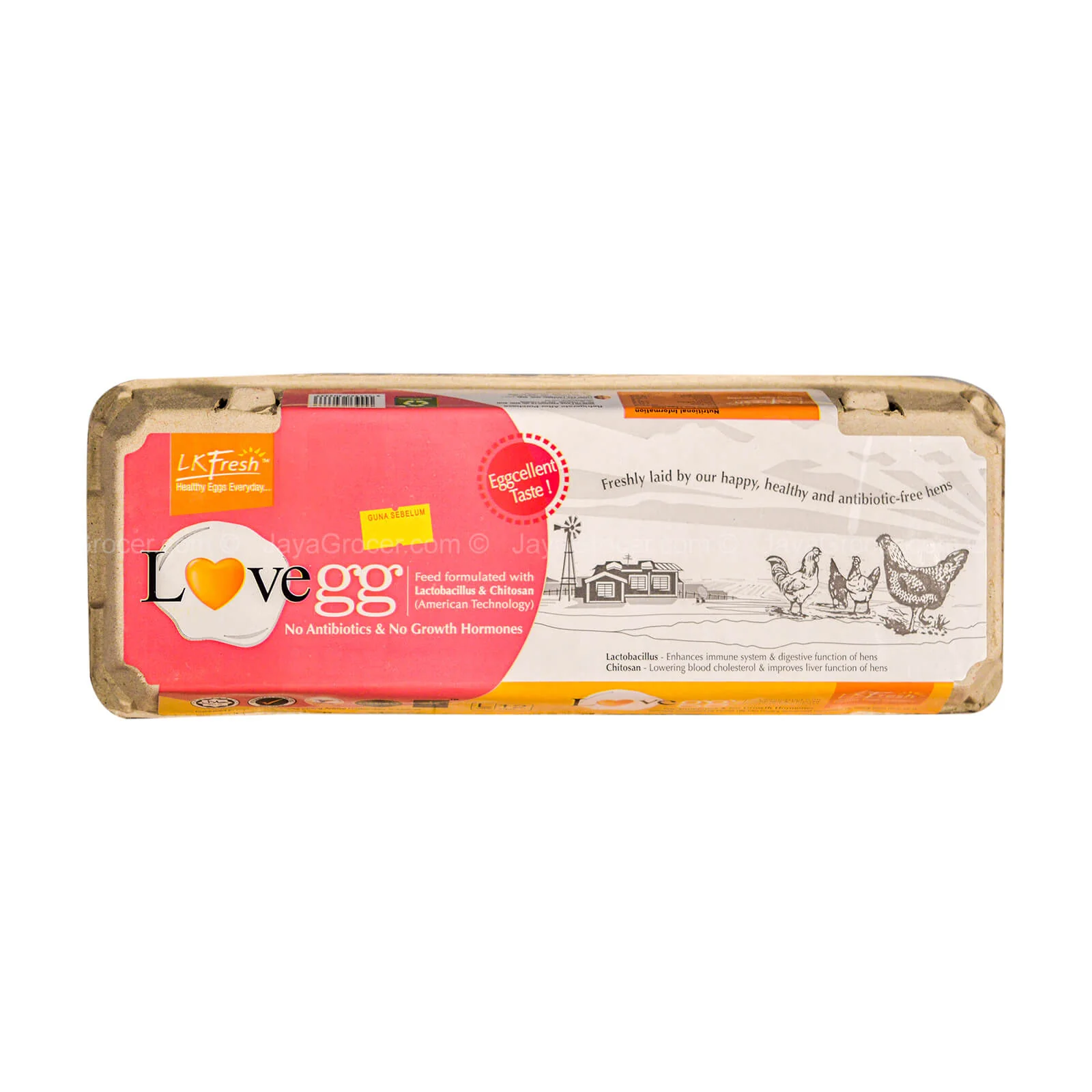 LK Fresh Lovegg Chicken Eggs Grade A 12pcs/pack - Image 2