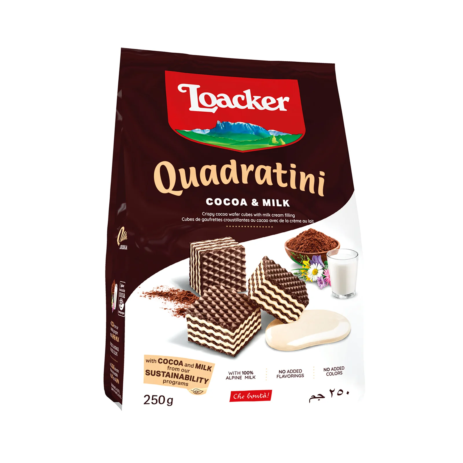 Loacker Quadratini Cocoa and Milk 250g - Image 2