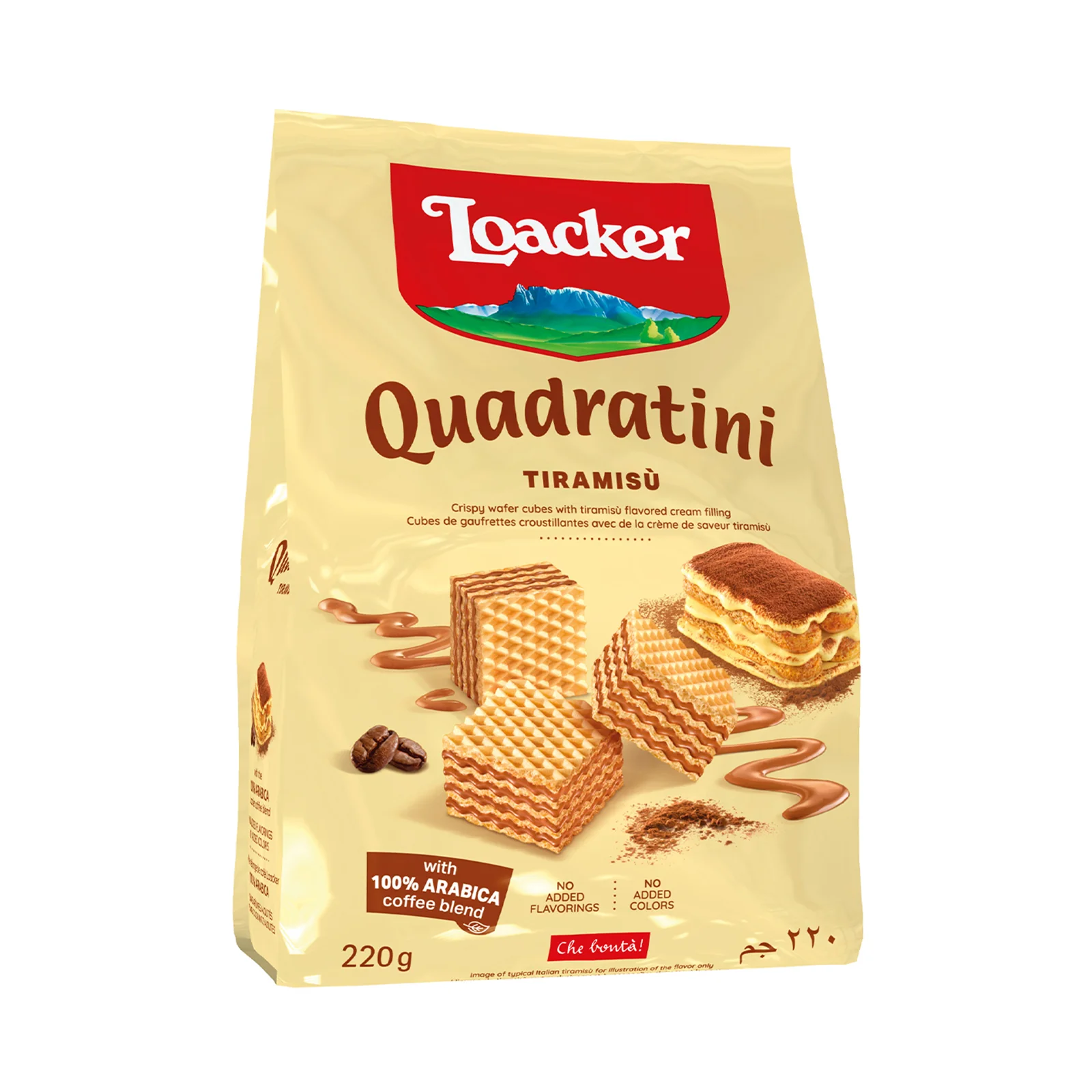 Loacker Quadratini Tiramisu Wafer Cookies 220g - Image 2
