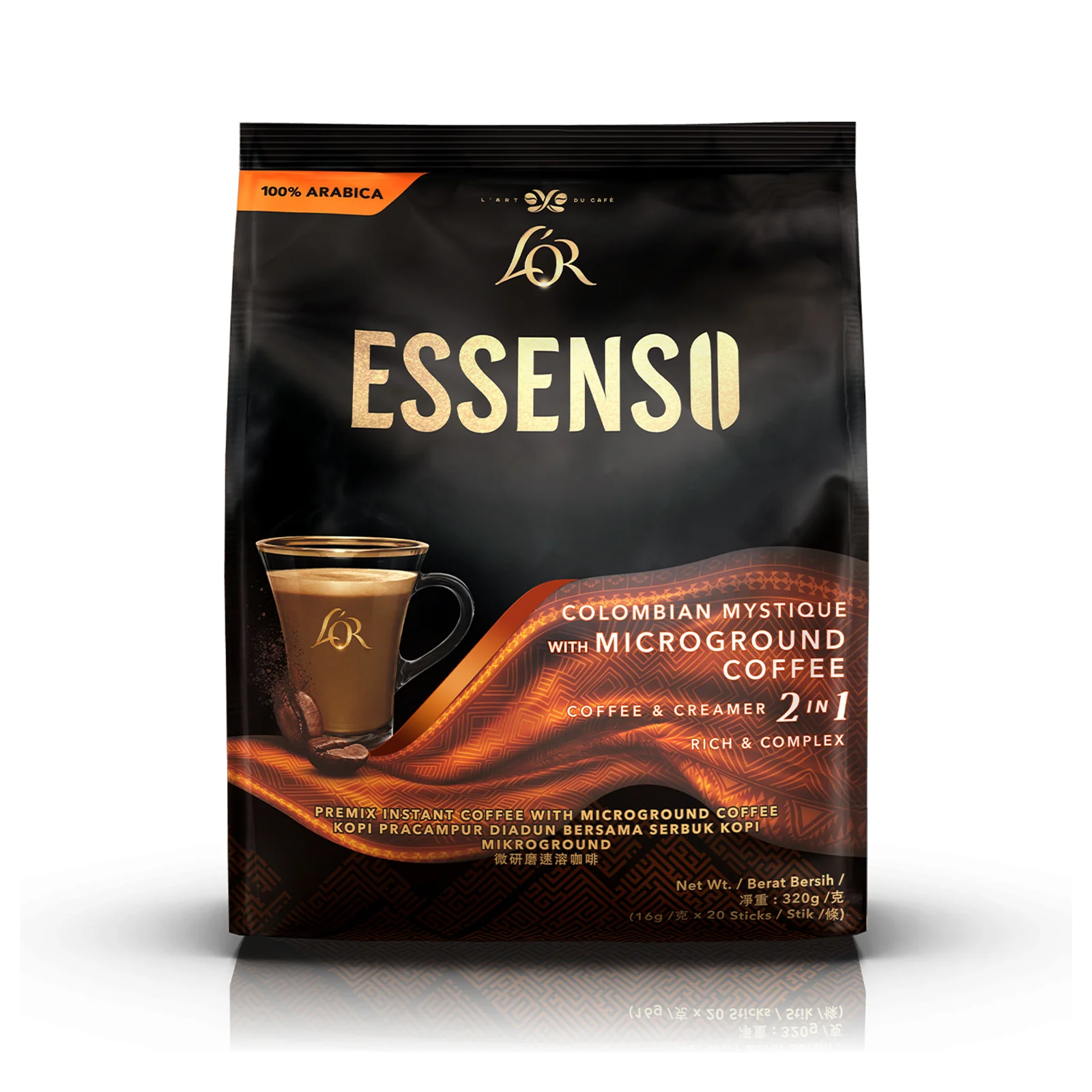 Lor Essenso Colombian Mystique with Microground Instant 2 in 1 Coffee 16g x 20 - Image 3