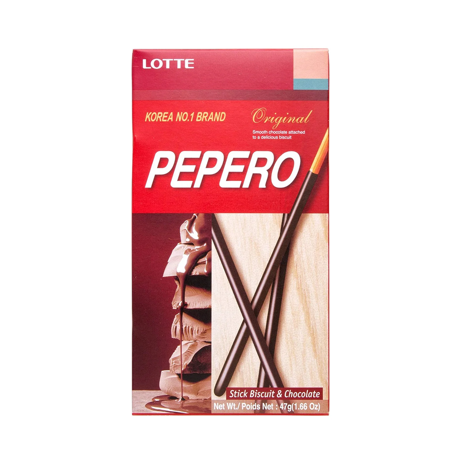 Lotte Original Pepero Biscuit Stick with Chocolate 47g - Image 2
