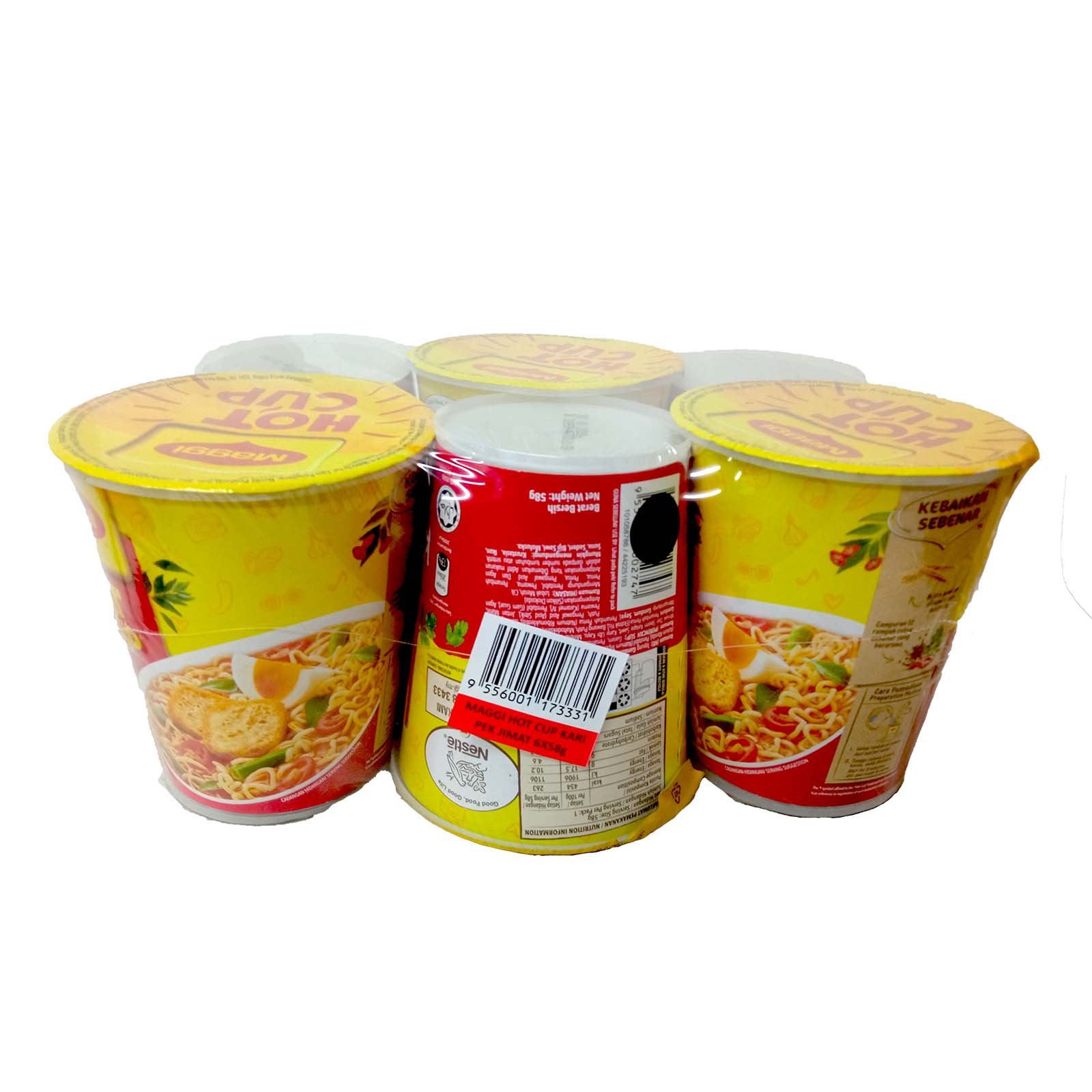 Maggi Hot Cup Curry Flavour Instant Noodle 59g x 6 - Image 2