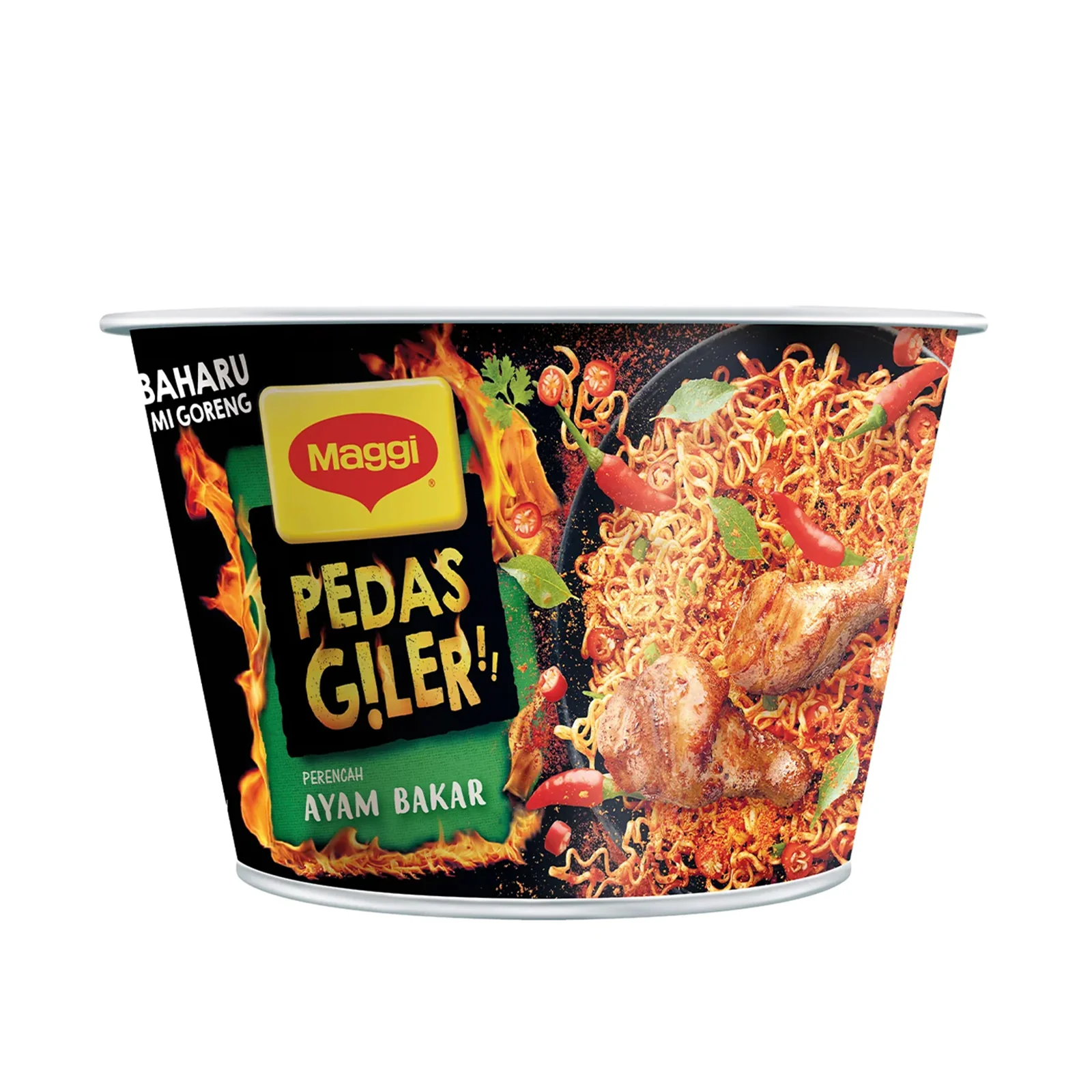 Maggi Pedas Giler Perencah Ayam Bakar Instant Noodle Bowl 98g - Image 2