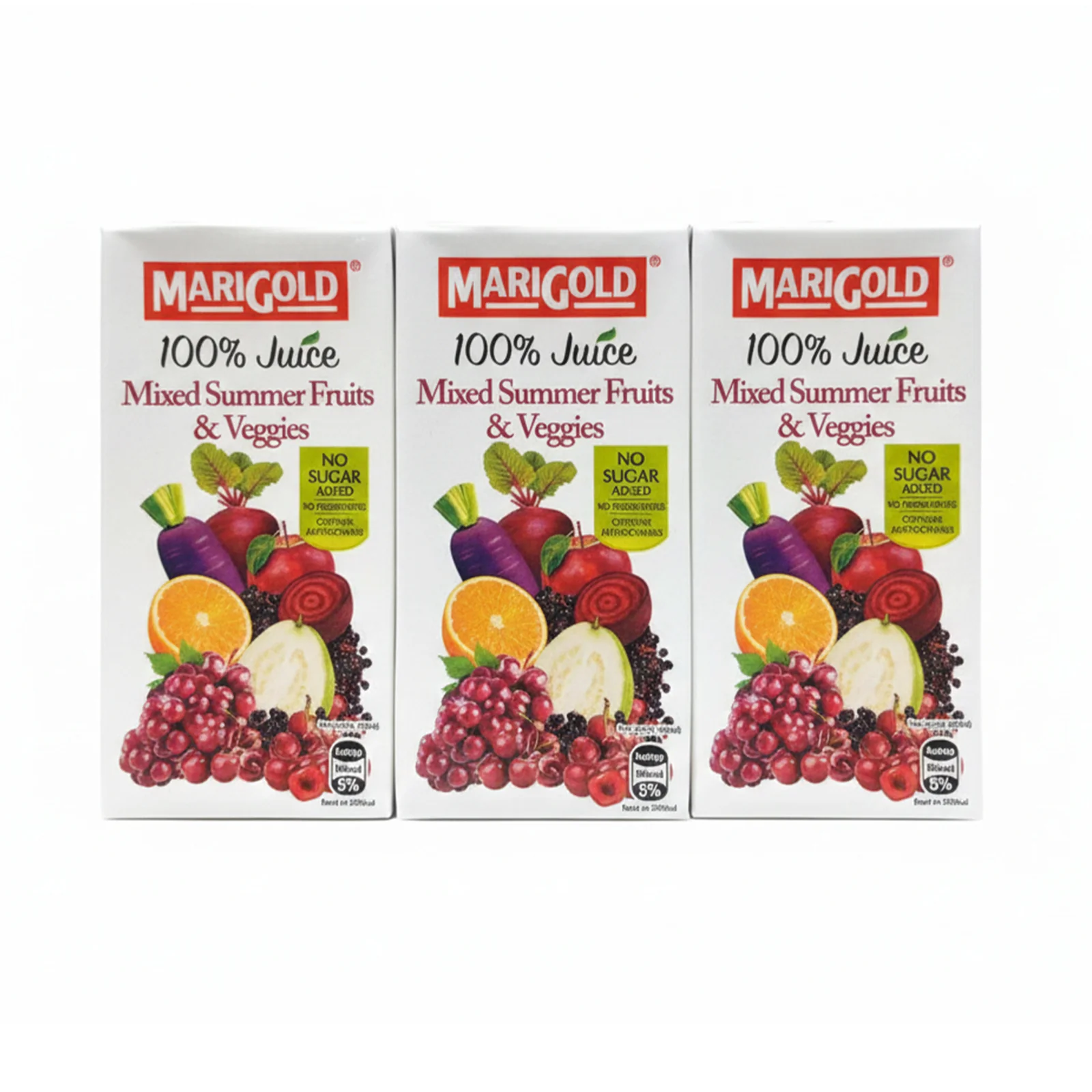 Marigold 100% Juice Purple Veggie Mixed Fruits 200ml x 3 - Image 2