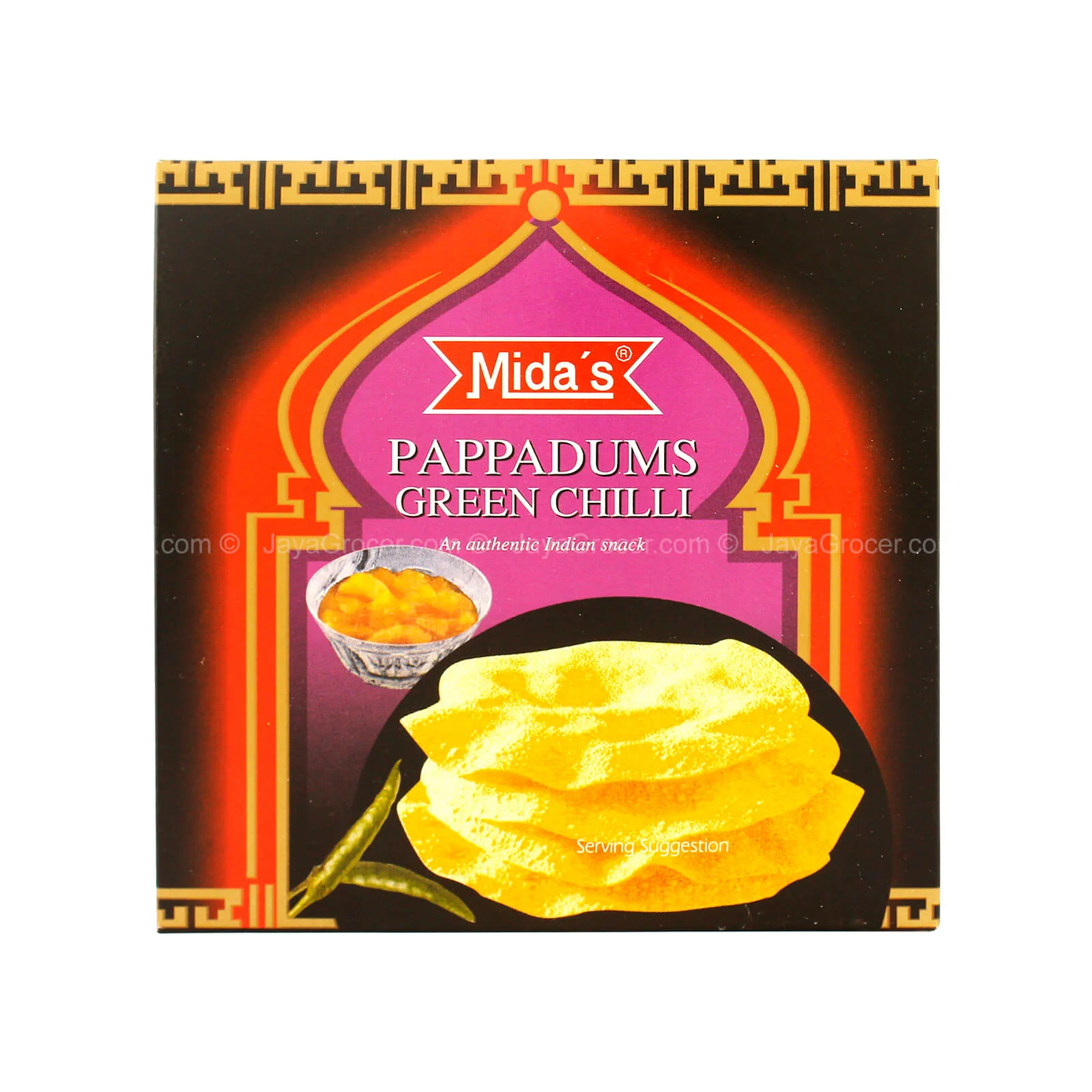 Midaâ€™s Pappadums Green Chilli 110g