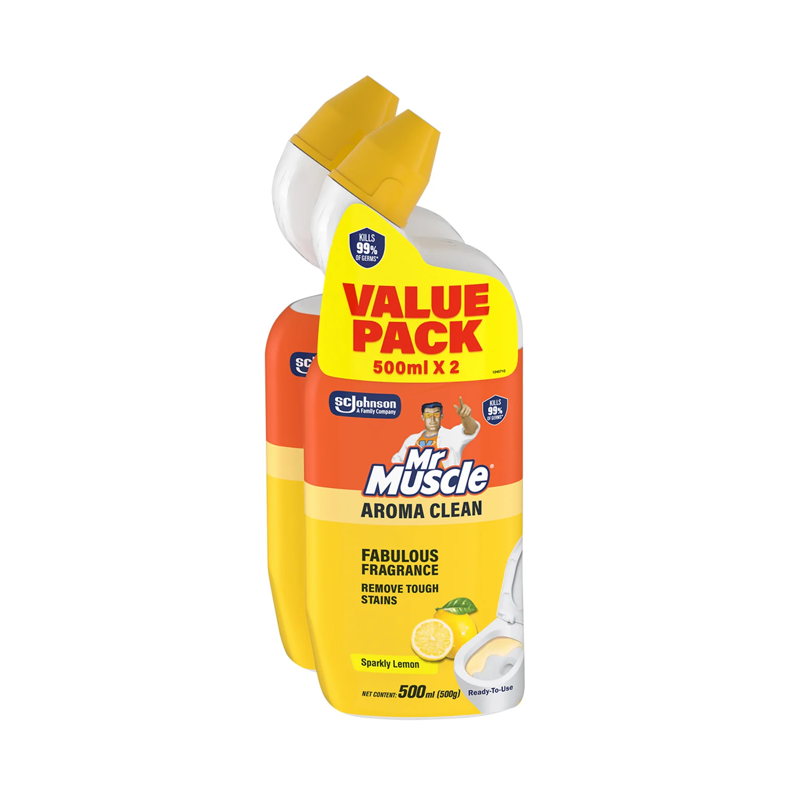 Mr Muscle Toilet Bowl Cleaner Lemon 500ml x 2 - Image 2