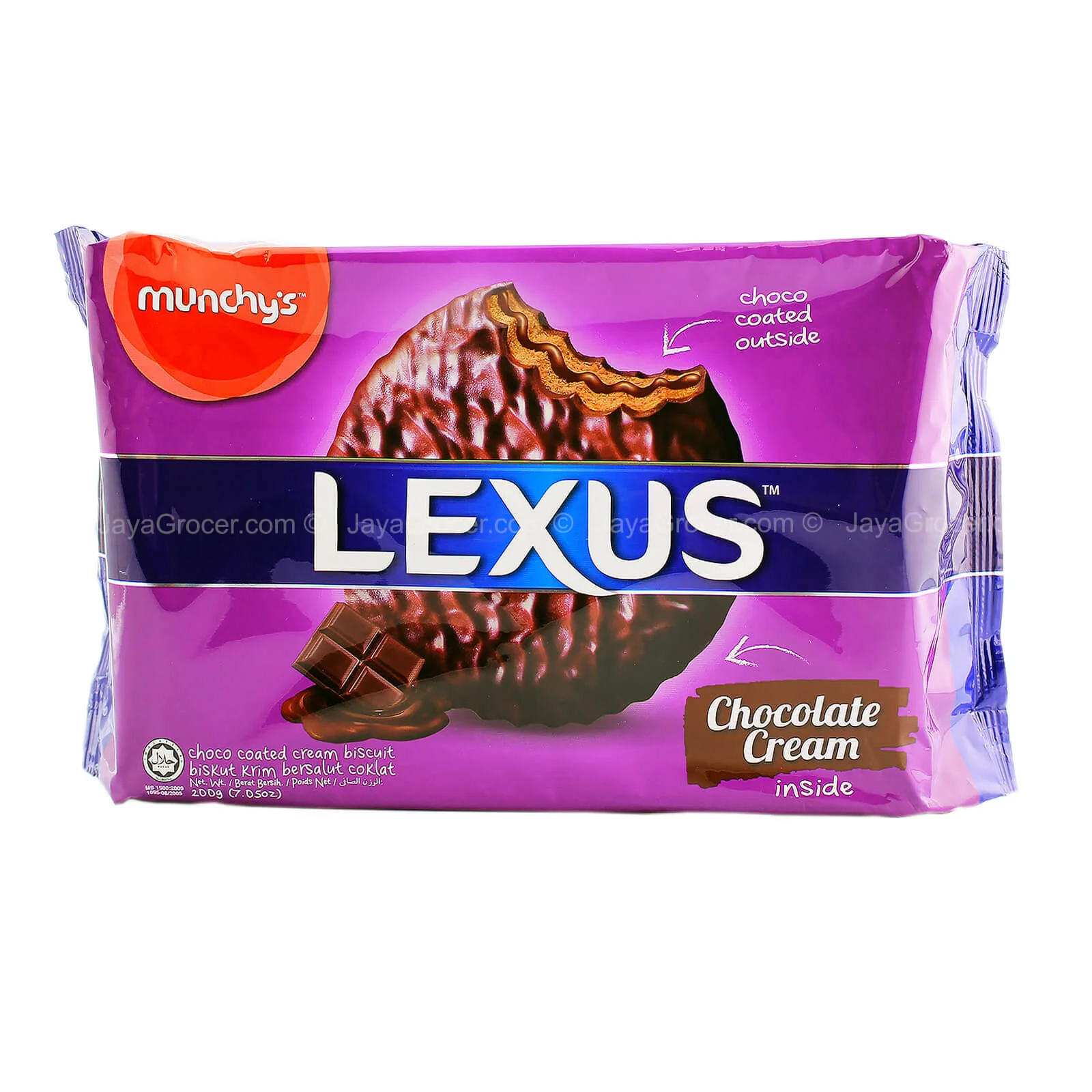 Munchy's Lexus Choco Coated Cream Biscuits 200g - Image 2