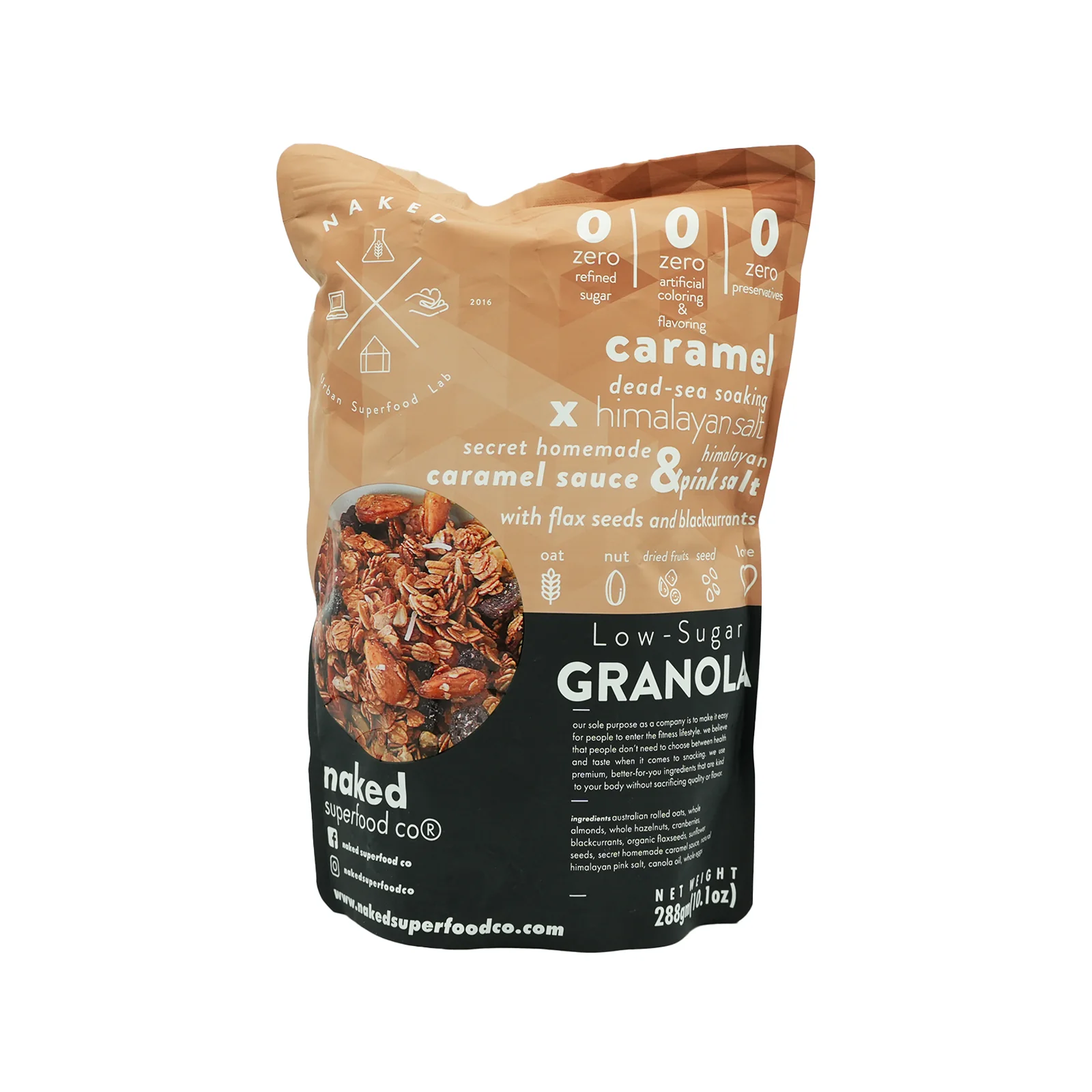 Naked Superfood Low Sugar Granola Caramel 288g - Image 2