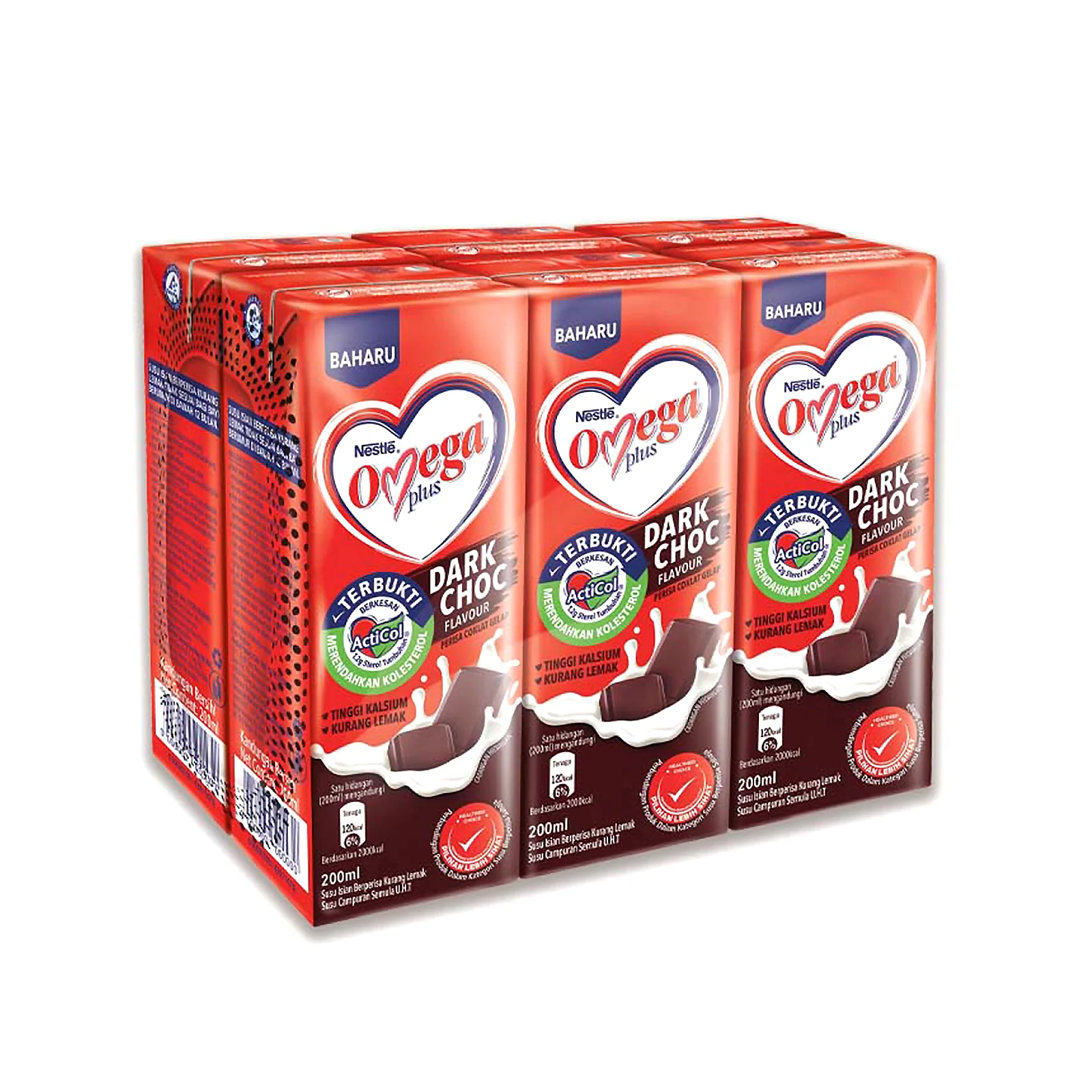 Nestle Omega Plus Dark Chocolate Drink 200ml x 6 - Image 2