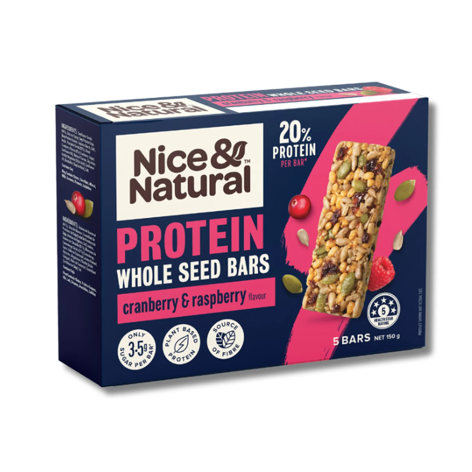 Nice And Natural Protein Whole Seed Cranberry Raspberry 150g - Image 2