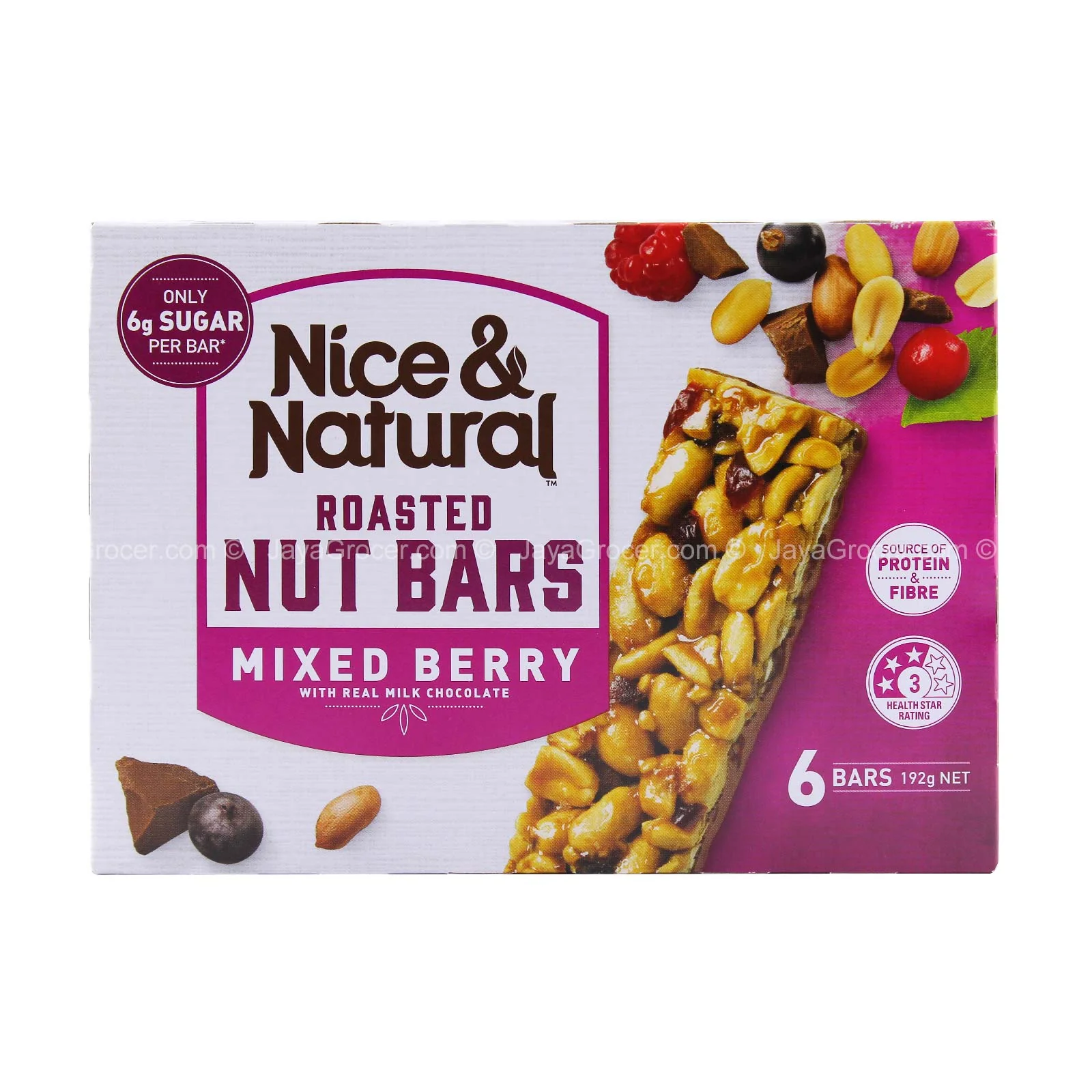 Nice and Natural Mixed Berry Roasted Nut Bar 192g - Image 2