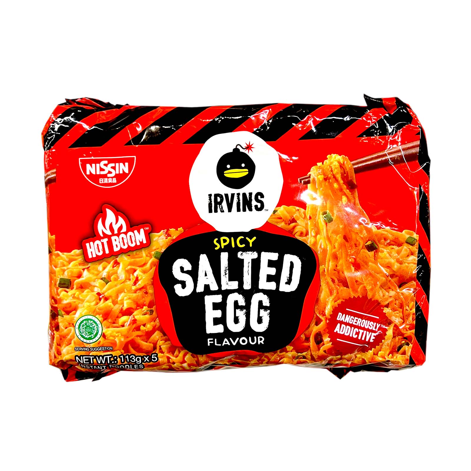 Nissin Irvins Spicy Salted Egg Flavour Instant Noodles 113g x 5 - Image 2