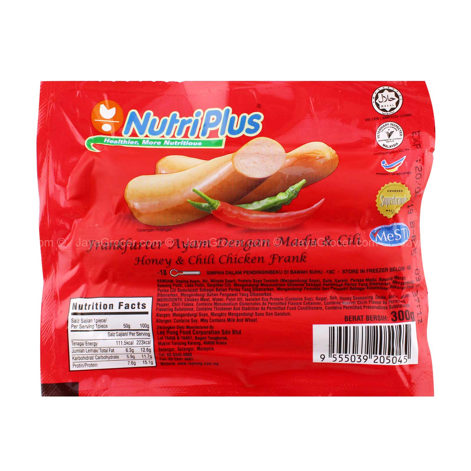 Nutriplus Honey and Chilli Chicken Frank 300g - Image 2