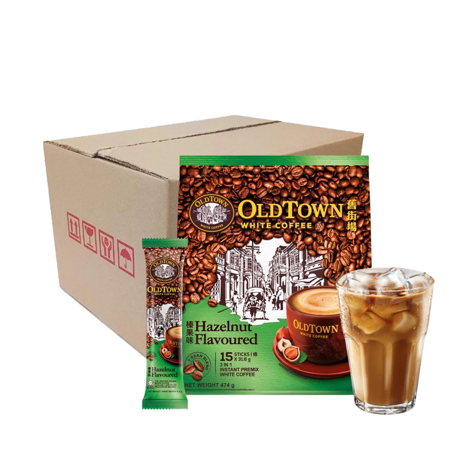 Old Town Hazelnut Flavoured Instant 3-in-1 Premix White Coffee 31.6g x 15 - Image 4