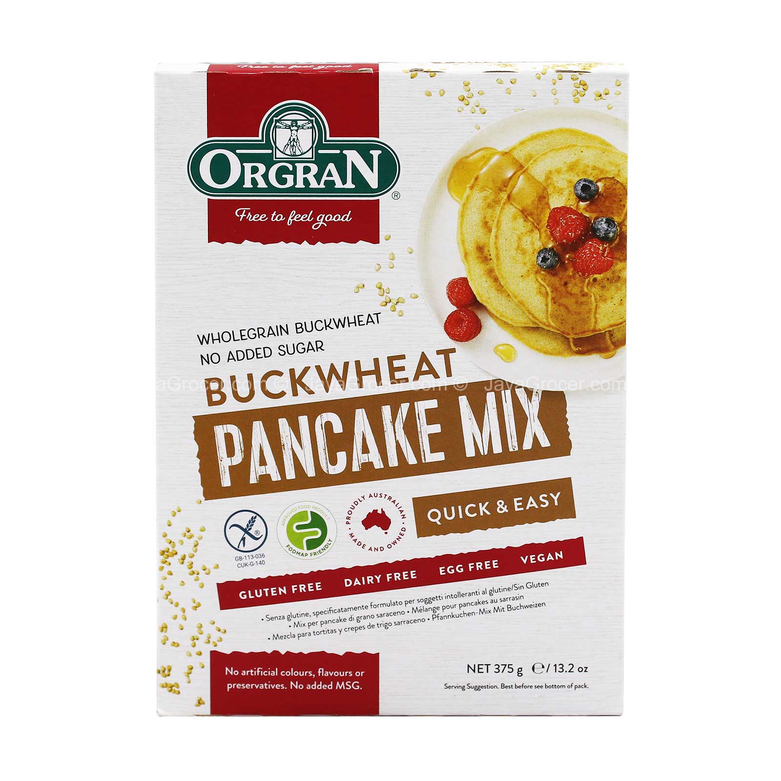 ORGRAN BUCKWHEAT PANCAKE MIX 375G *1 - Image 2