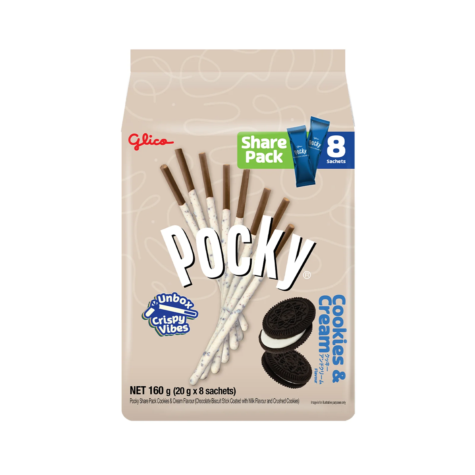 Pocky Cookies & Cream Biscuit Stick Family Pack 168g - Image 2