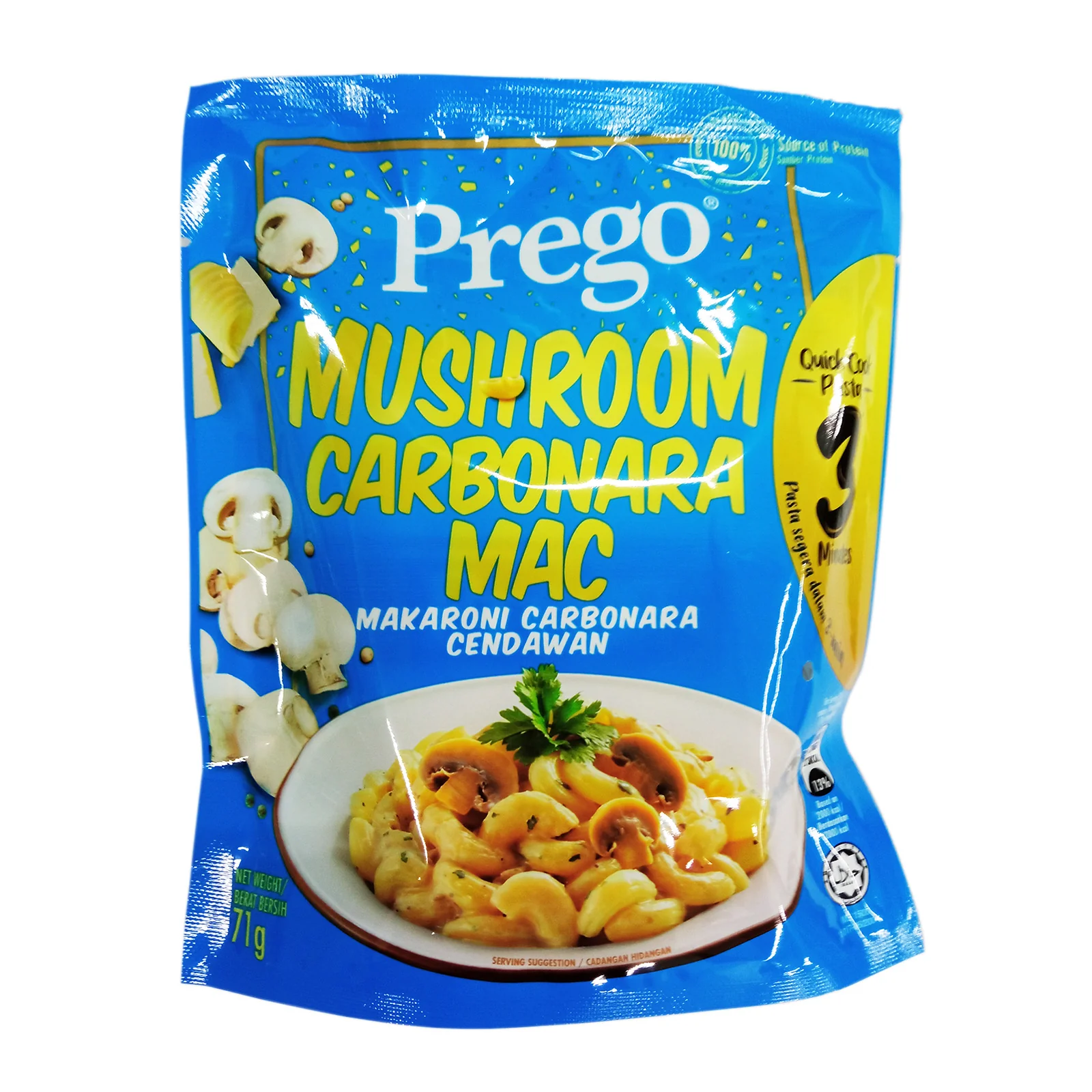 Prego Quick Cook Mushroom Carbonara Mac 71g - Image 2