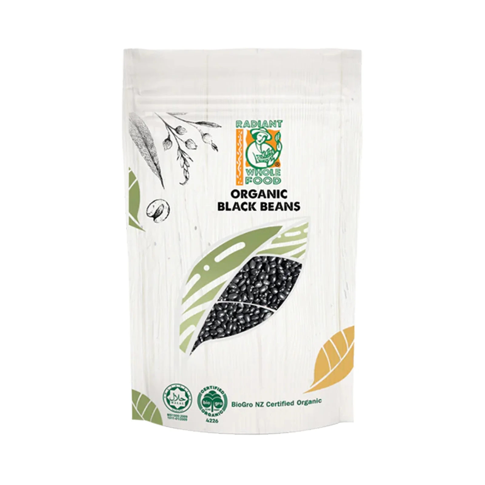 Radiant Whole Food Organic Black Beans 500g - Image 2