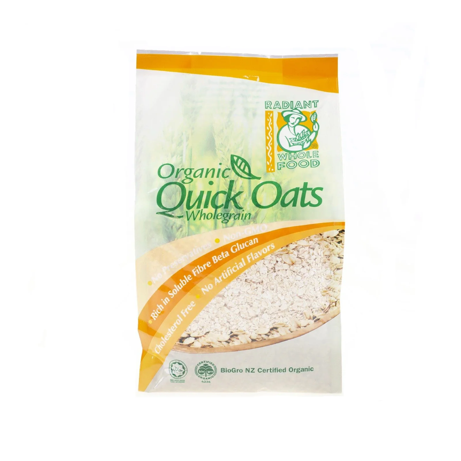 Radiant Whole Food Organic Quick Oats Wholegrain 500g - Image 2
