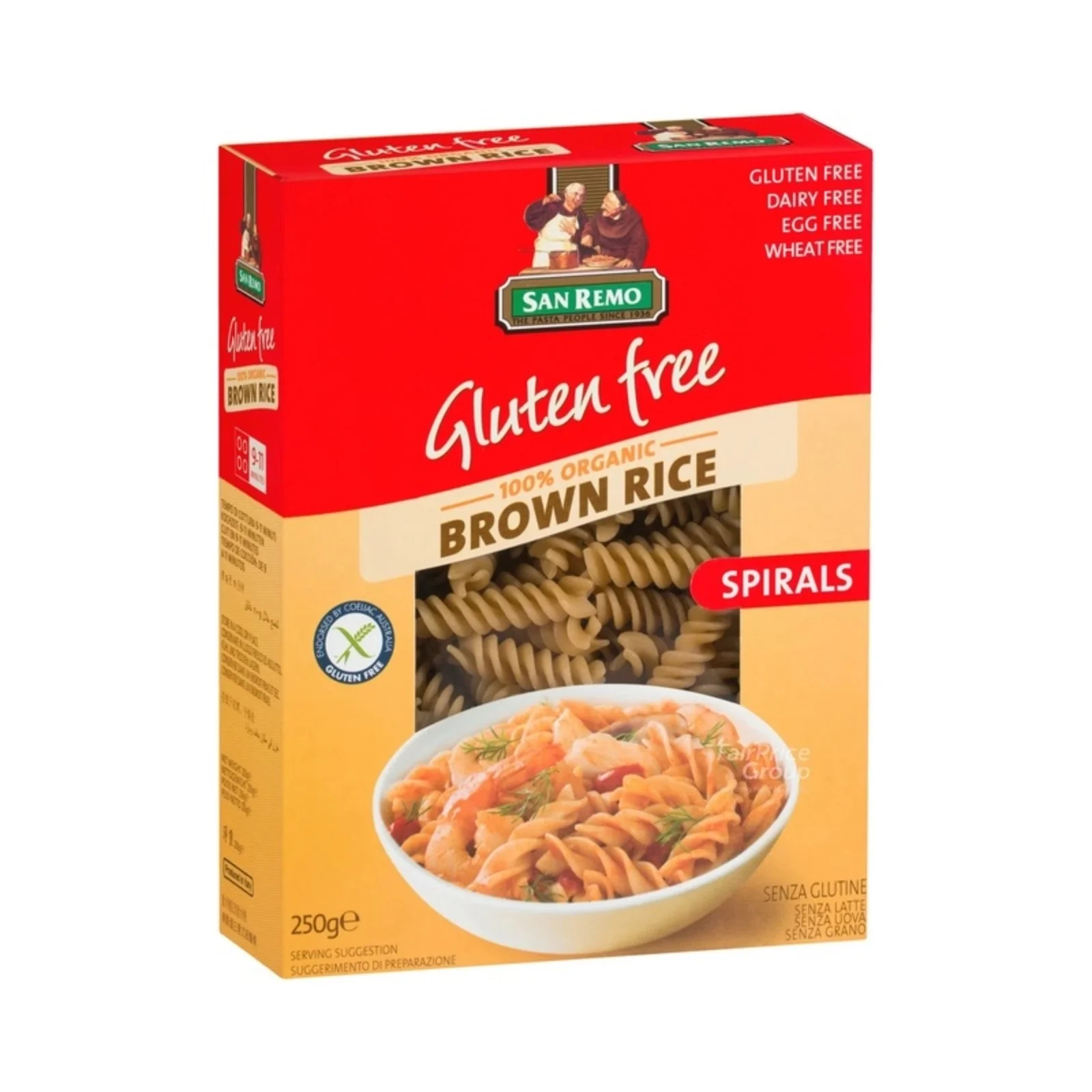 San Remo Brown Rice Spirals 250g - Image 2