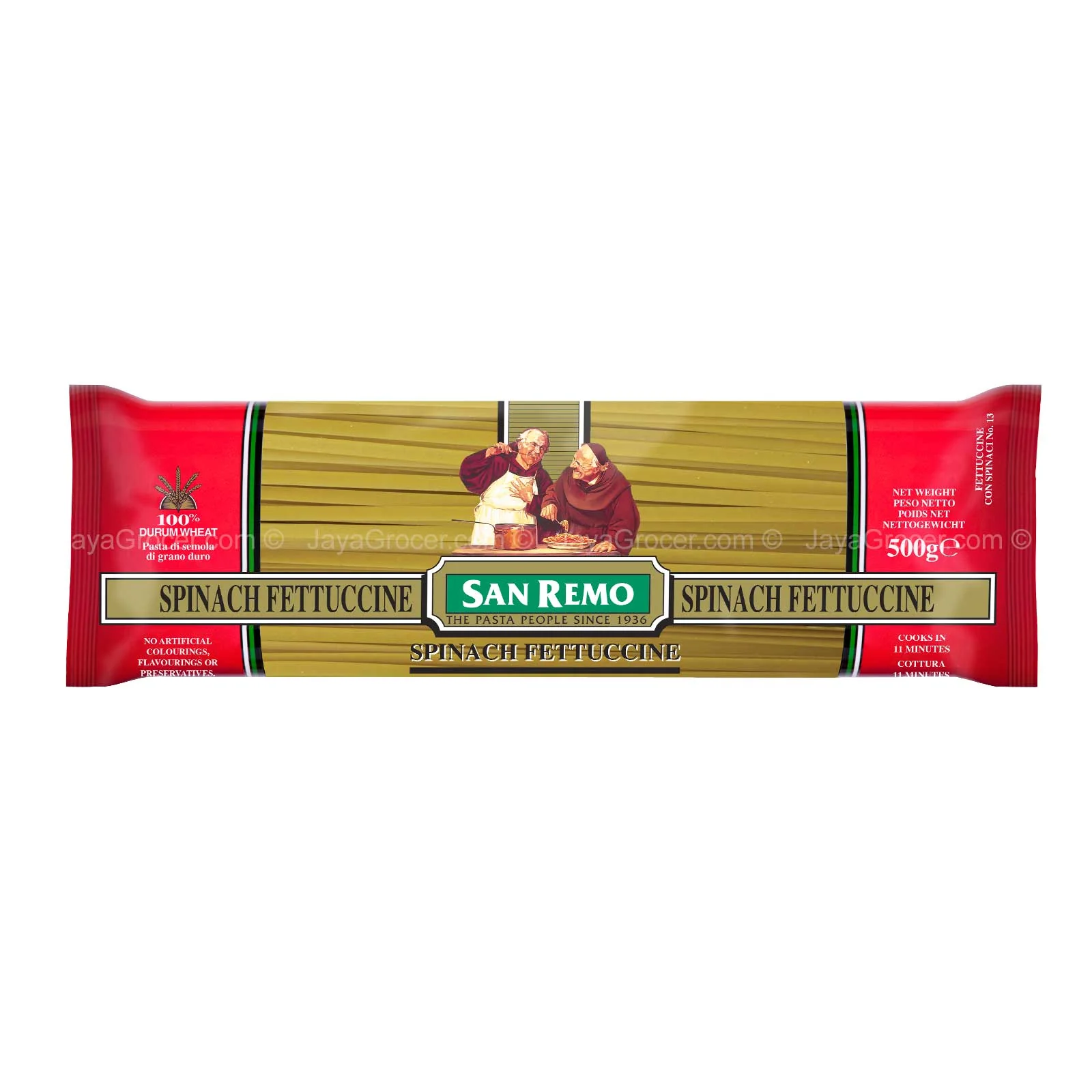 San Remo Dry Pasta Spinach Fettuccine 500g - Image 2