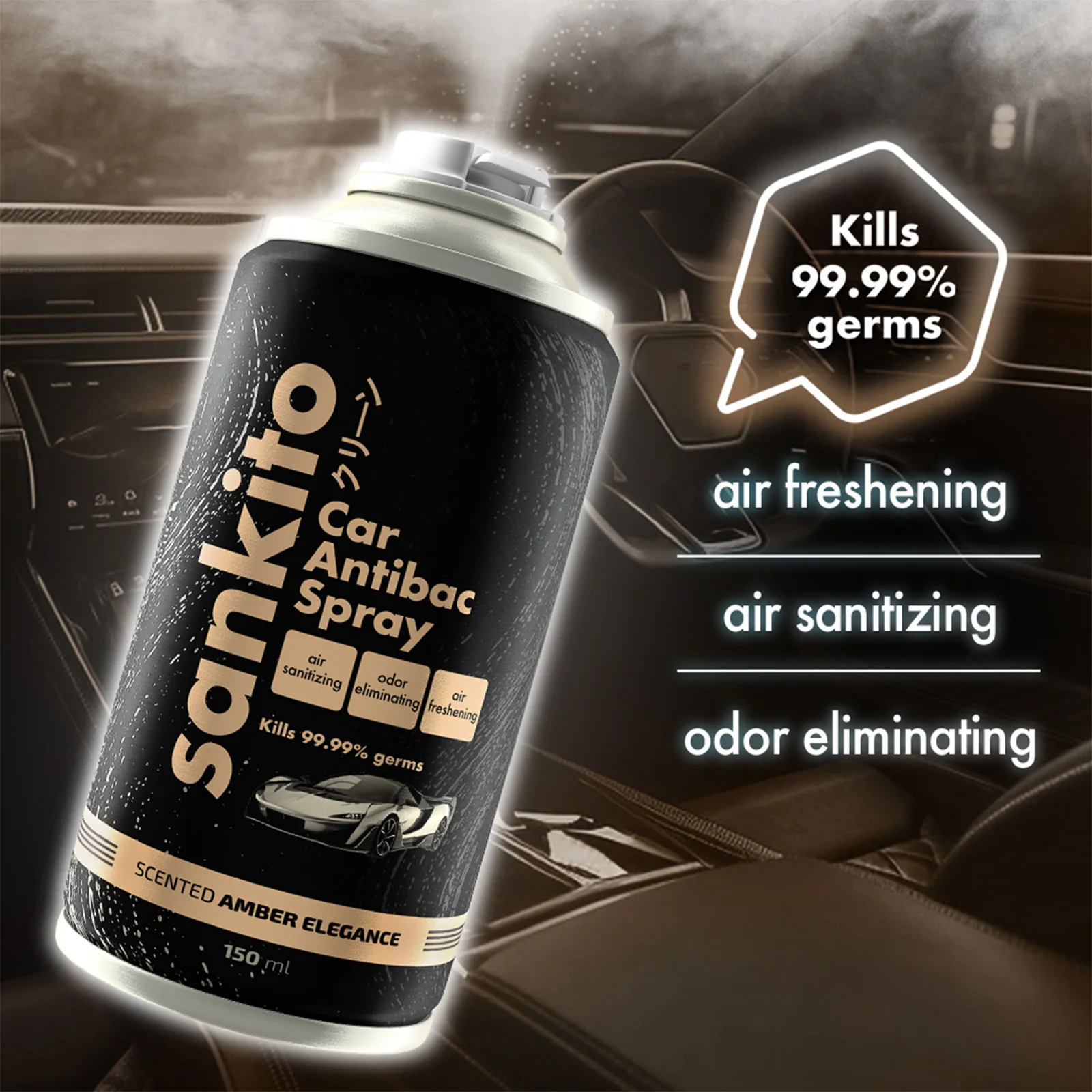 Sankito Car Antibac Spray Amber Elegance 150ml