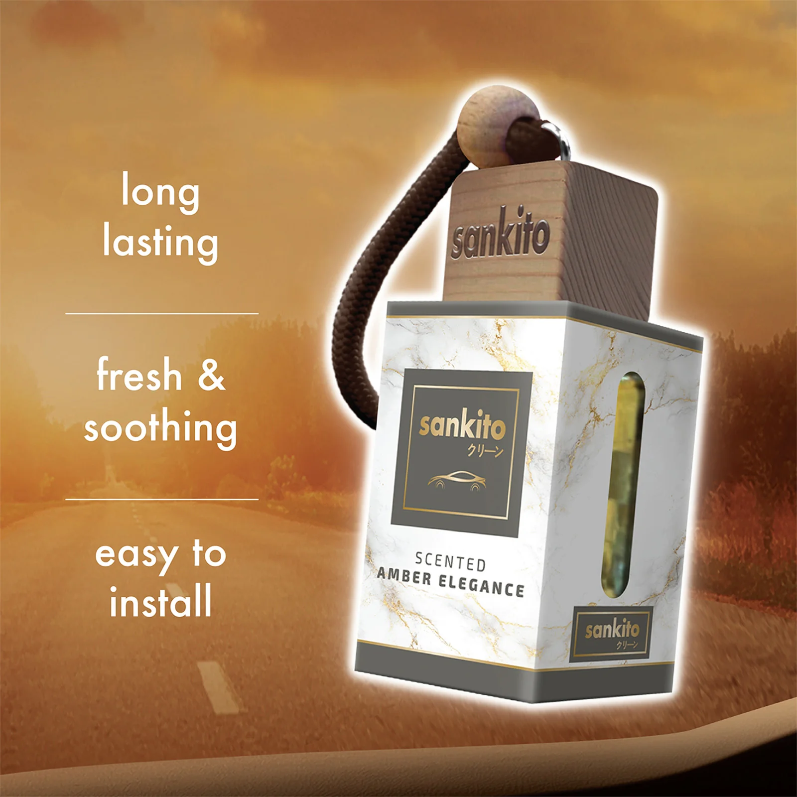 Sankito Car Hanging Perfume - Amber Elegance 6ml - Image 2