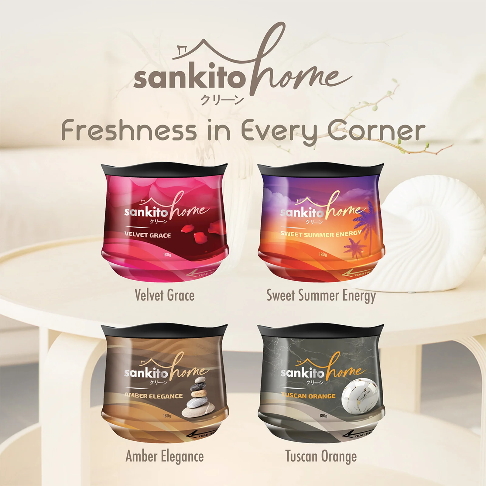 Sankito Home Air Freshener Gel Sweet Summer Energy 180g - Image 3