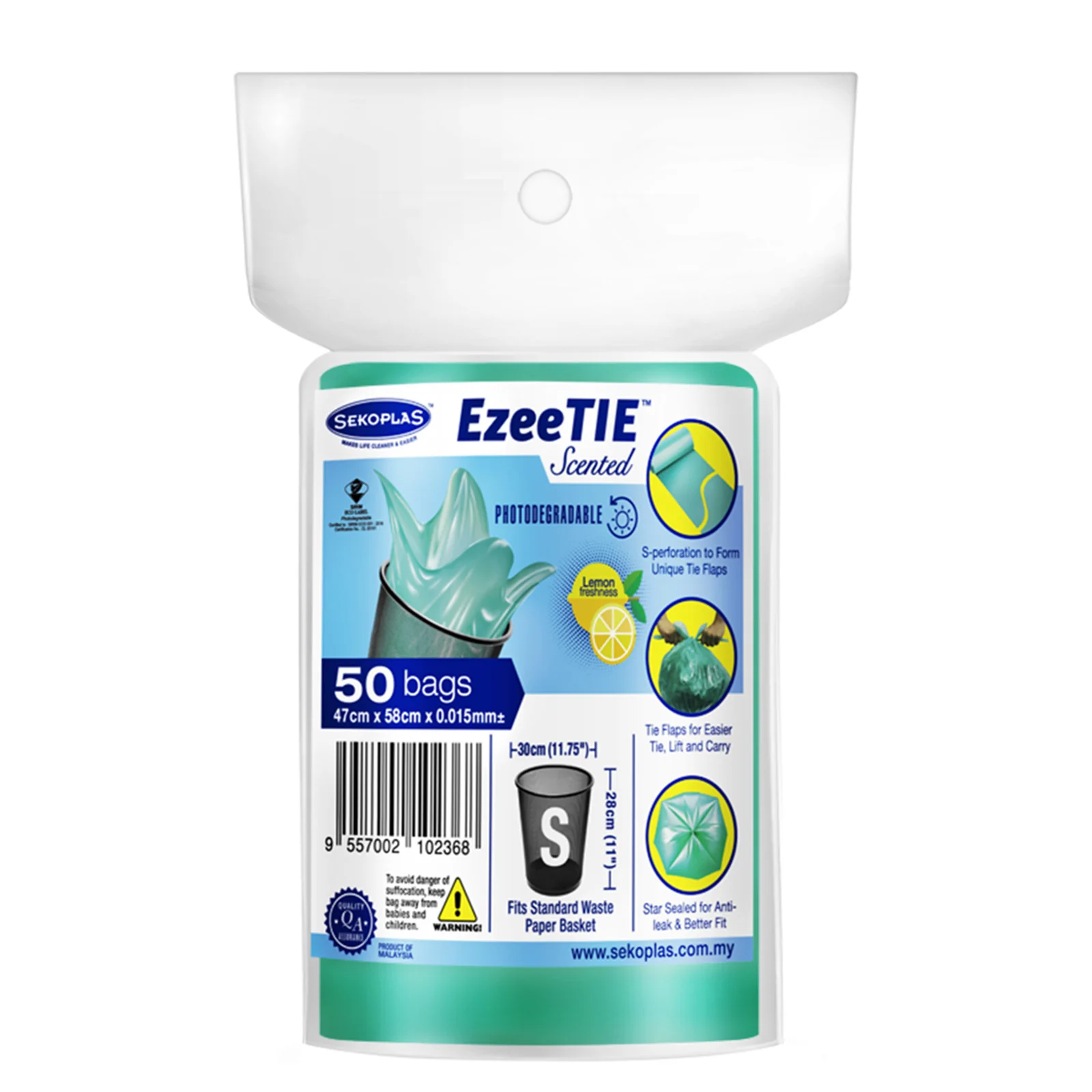 Sekoplas Ezeetie Scent Garbage Roll (Small) 47 x 54cm 50pcs/pack - Image 2