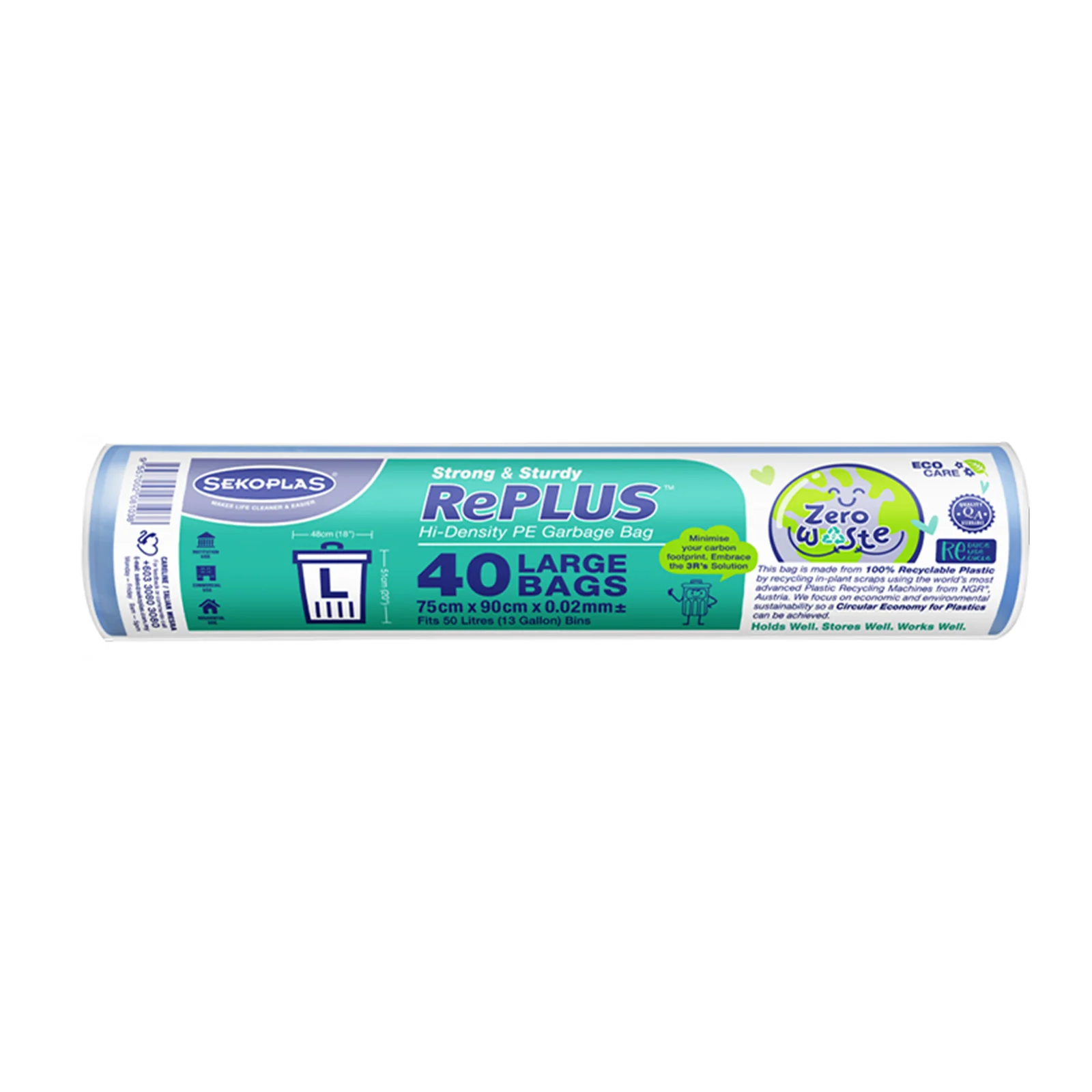 Sekoplas Replus Garbage Roll (Large) 75 x 90cm 40pcs/pack - Image 2