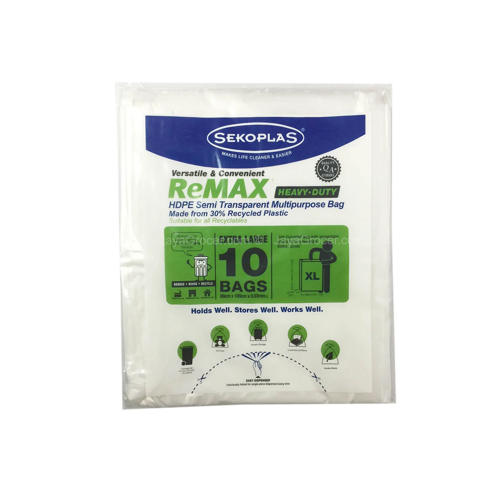 Sekoplas Remax Garbage Bag XL 89 x 109cm x 10 - Image 2
