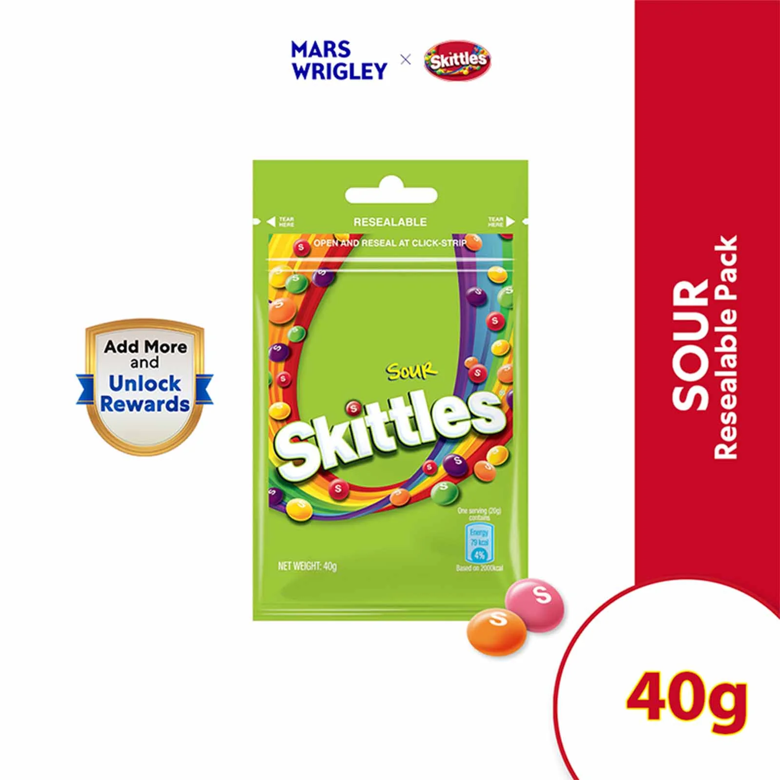 Skittles Sour Candy 40g - Image 2
