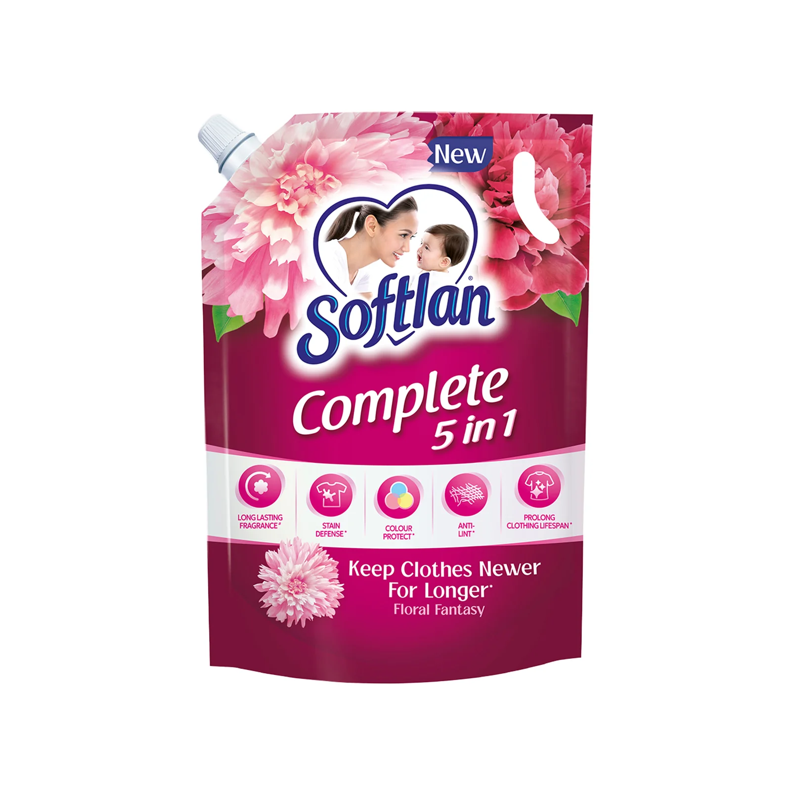 Softlan Complete Floral Scent Fabric Softener Refill 1.3L - Image 2