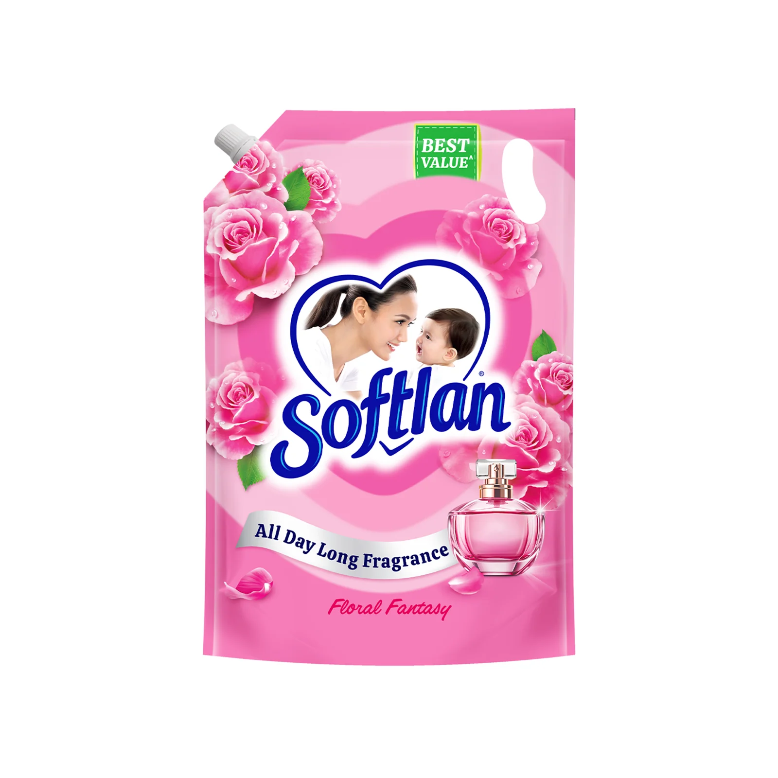 Softlan Floral Fresh Fabric Softener Refill 1.4L - Image 2