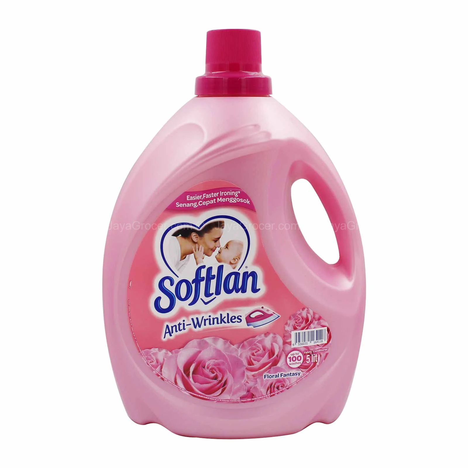 Softlan Anti Wrinkles Floral Fantasy Fabric Softener (Pink) 5L - Image 2