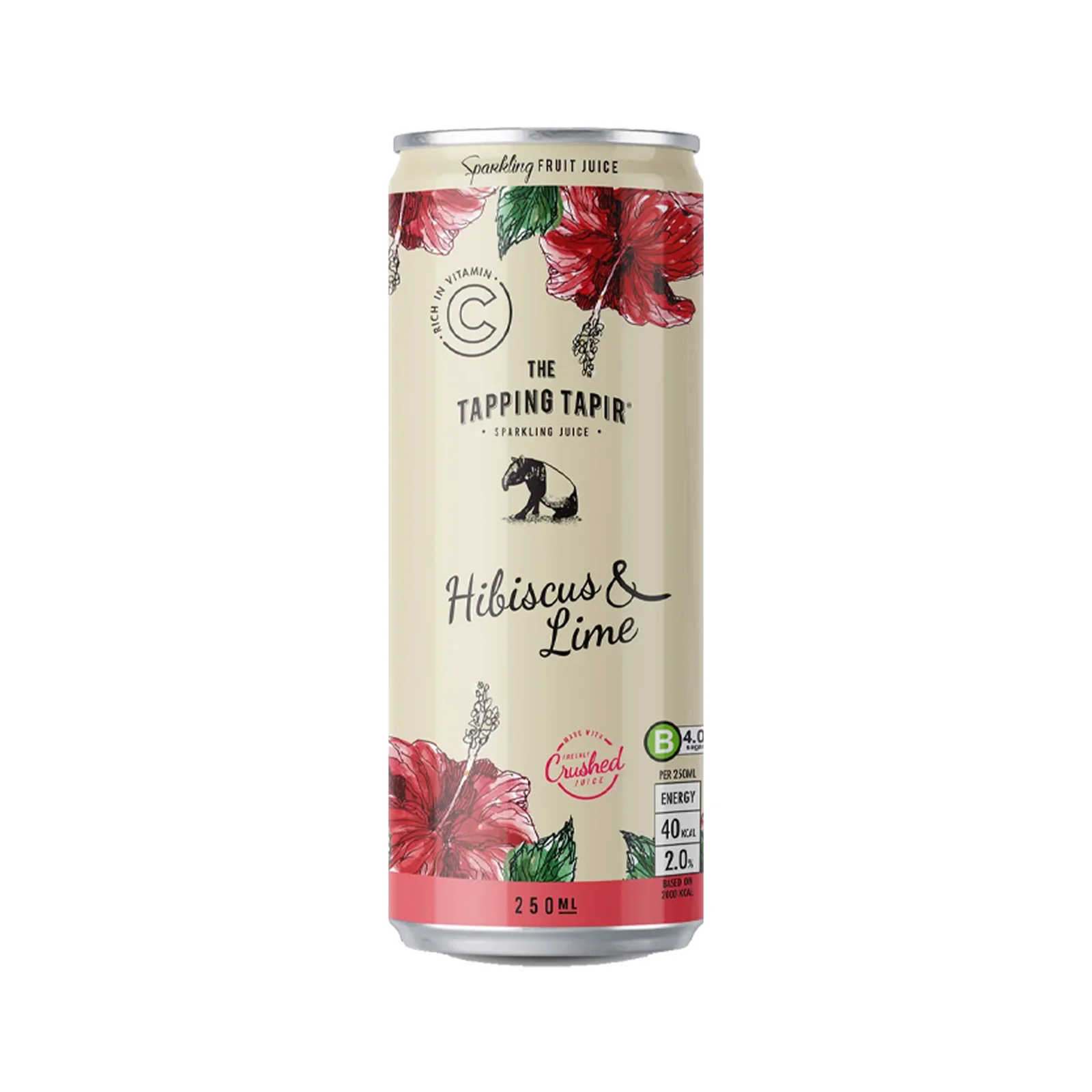 The Tapping Tapir Hibiscus and Lime Light Sparkling Drink 250ml - Image 2