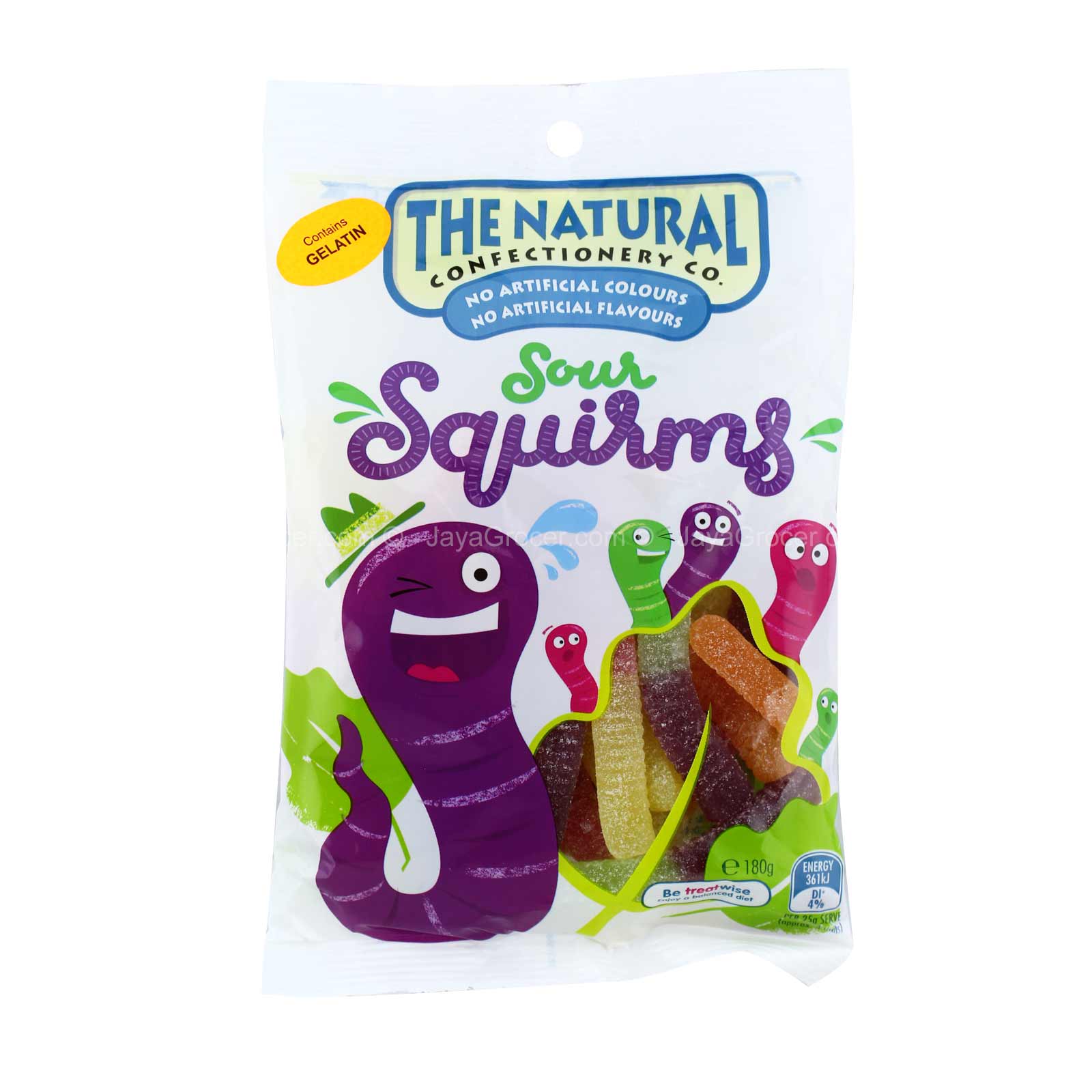 The Natural Confectionery Co. Sour Squirms Jellies 180g - Image 2