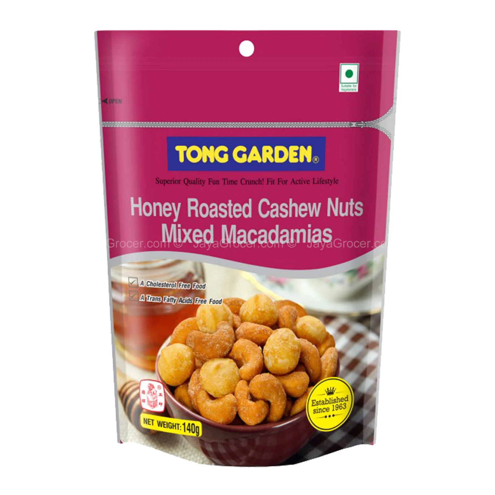 Tong Garden Honey Roasted Cashew Nuts Mixed Macadamia 140g - Image 2