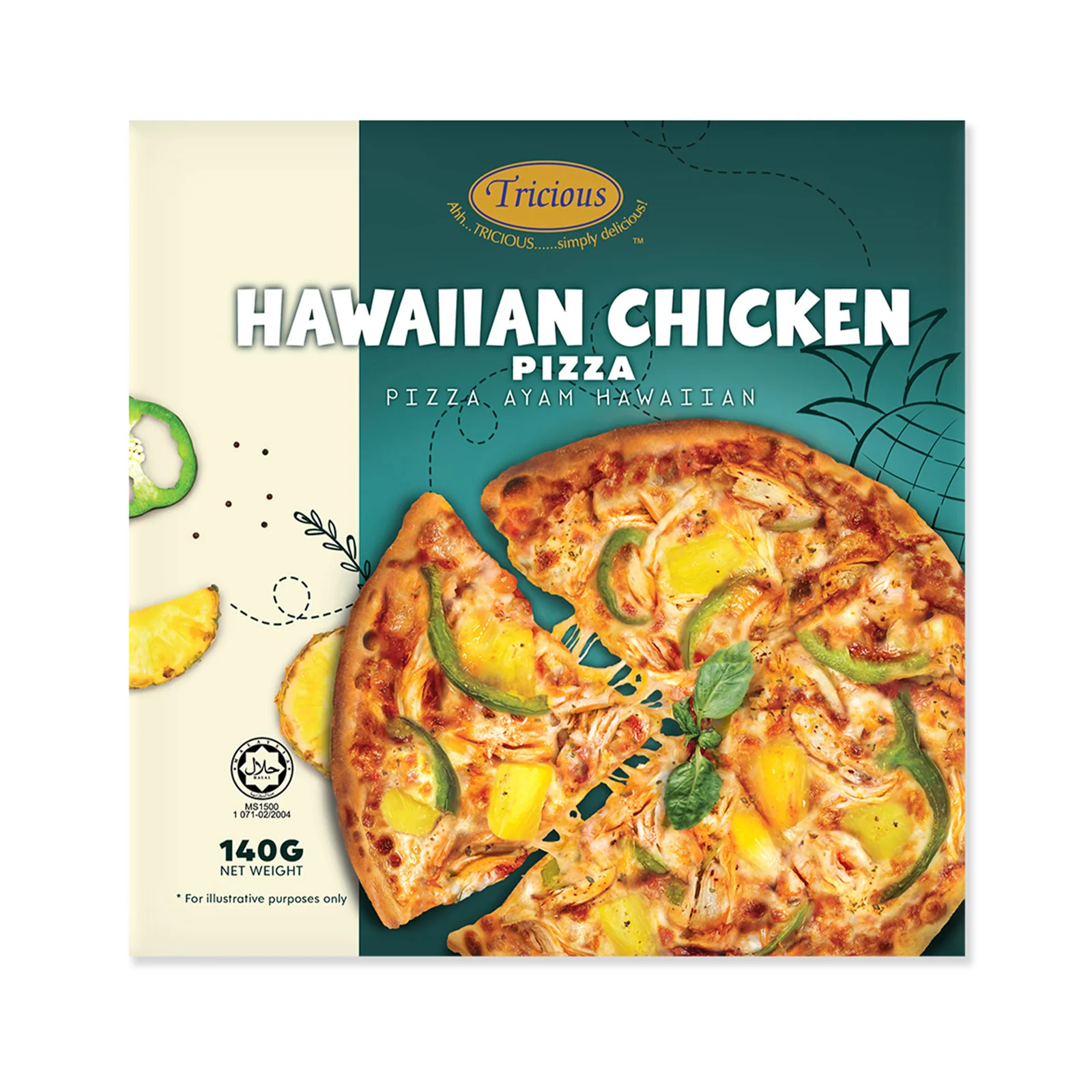 Tricious 6 Inches Hawaiian Chicken Frozen Pizza 140g - Image 2