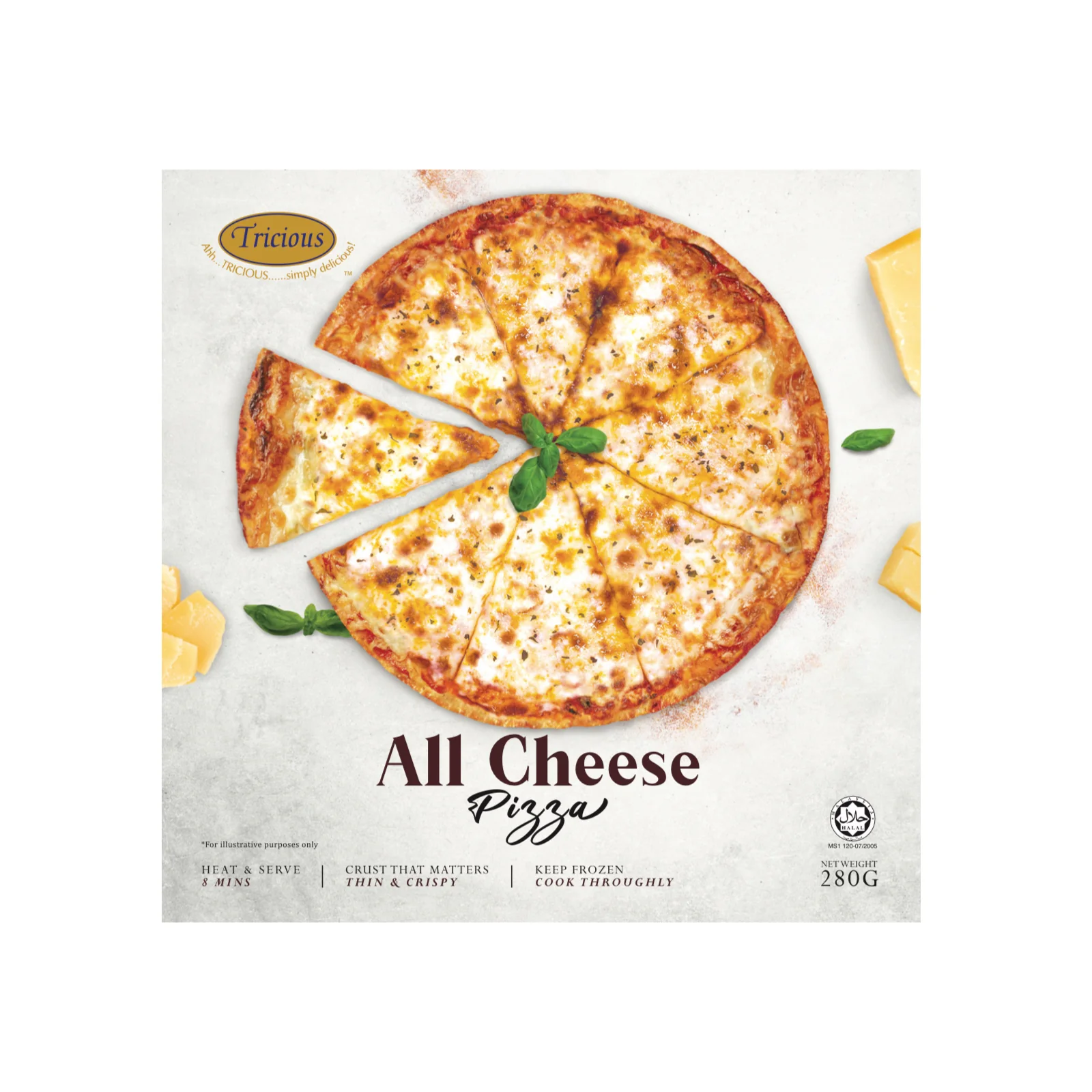 Tricious 9.5 inch All Cheese Pizza 280g - Image 2
