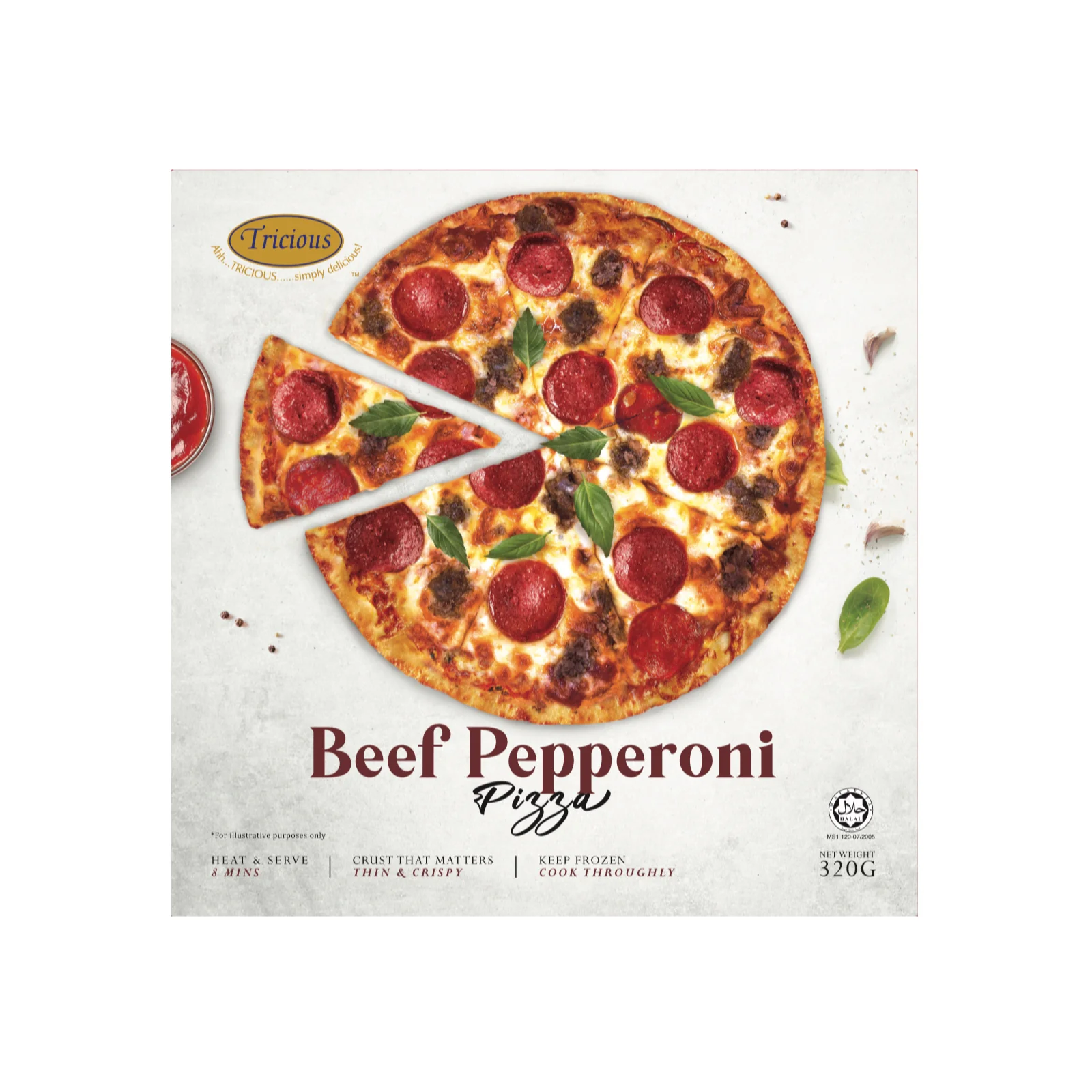 Tricious 9.5 inch Beef Pepperoni Pizza 320g - Image 2