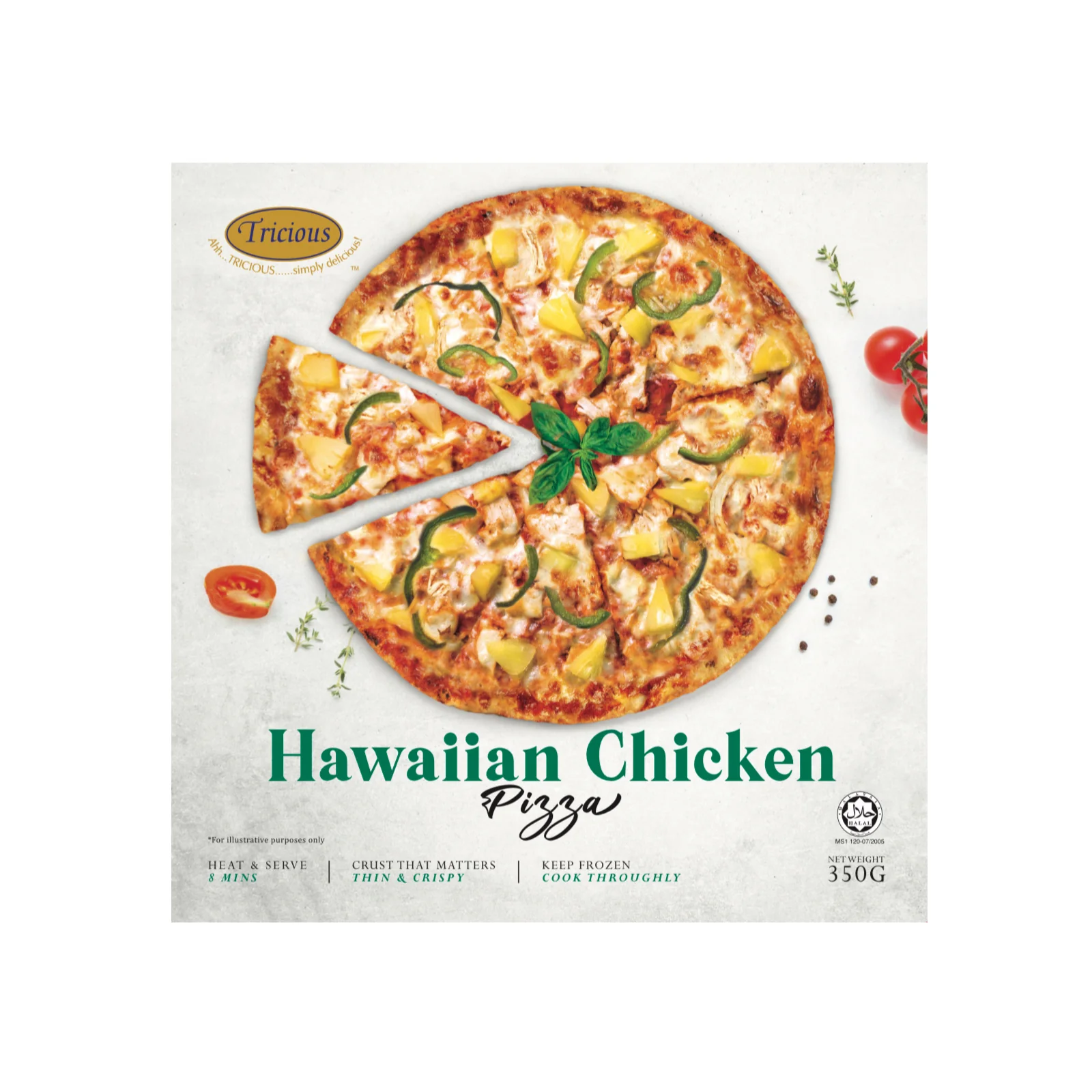 Tricious 9.5 inch Hawaiian Chicken Pizza 350g - Image 2