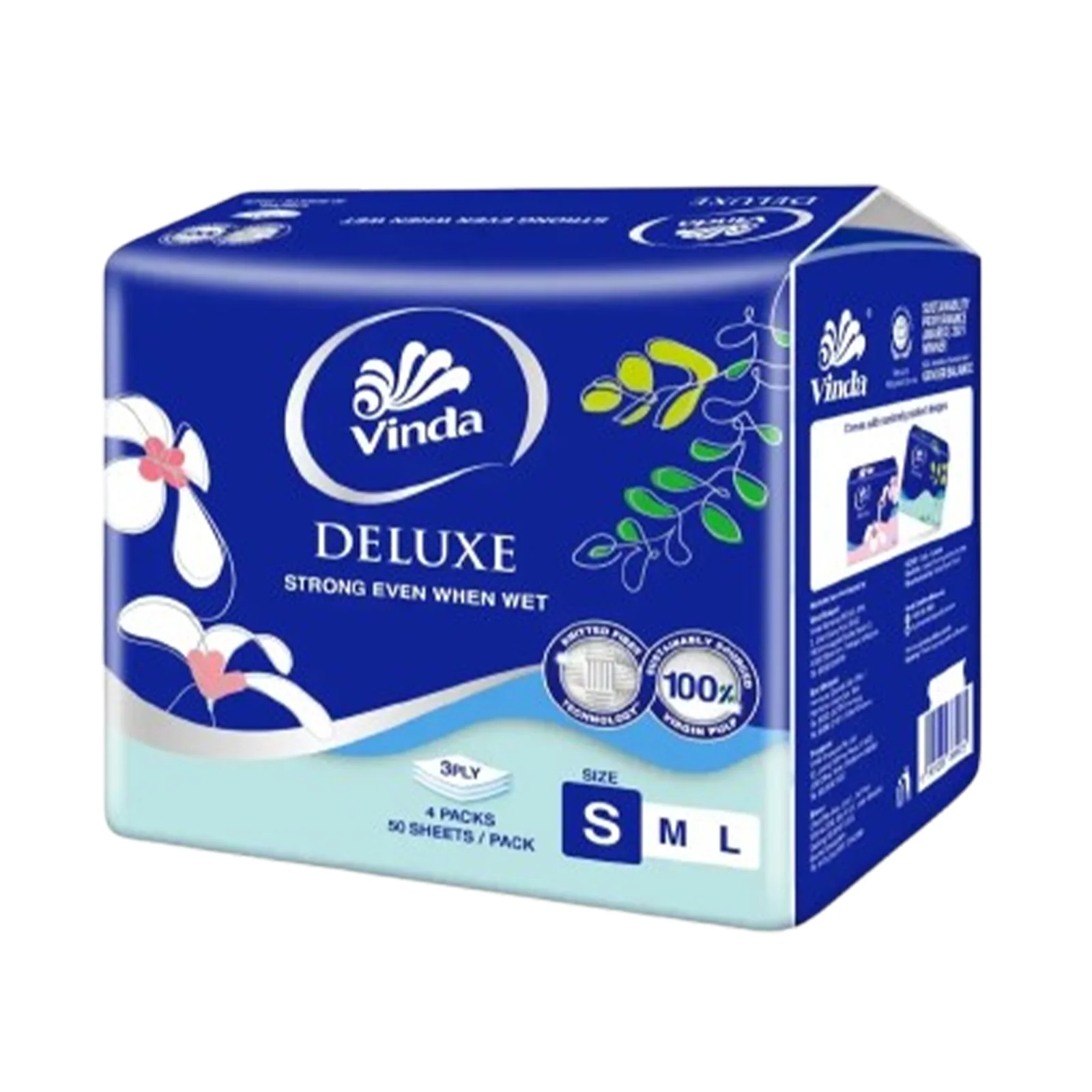 Vinda Deluxe 3Ply Softpack Tissue 50pcs x 4