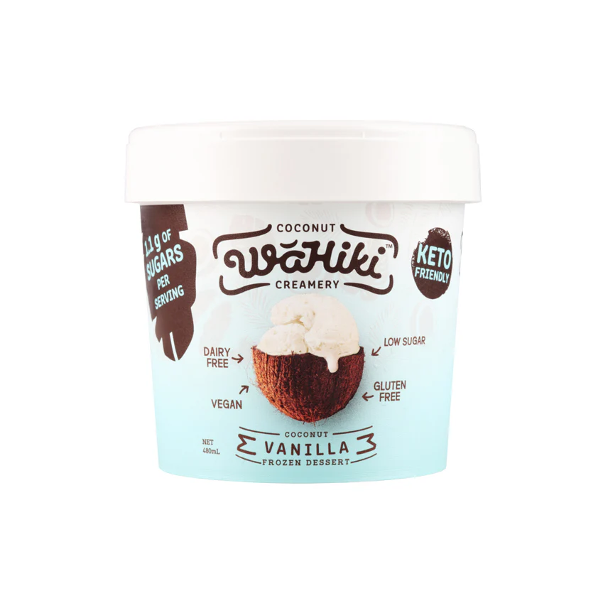Wahiki Dairy Free Coconut Ice Cream Vanilla 480ml - Image 2
