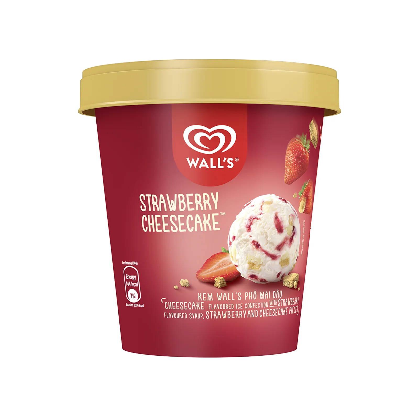 Walls Selection Strawberry Cheesecake Ice Cream 750ml - Image 2