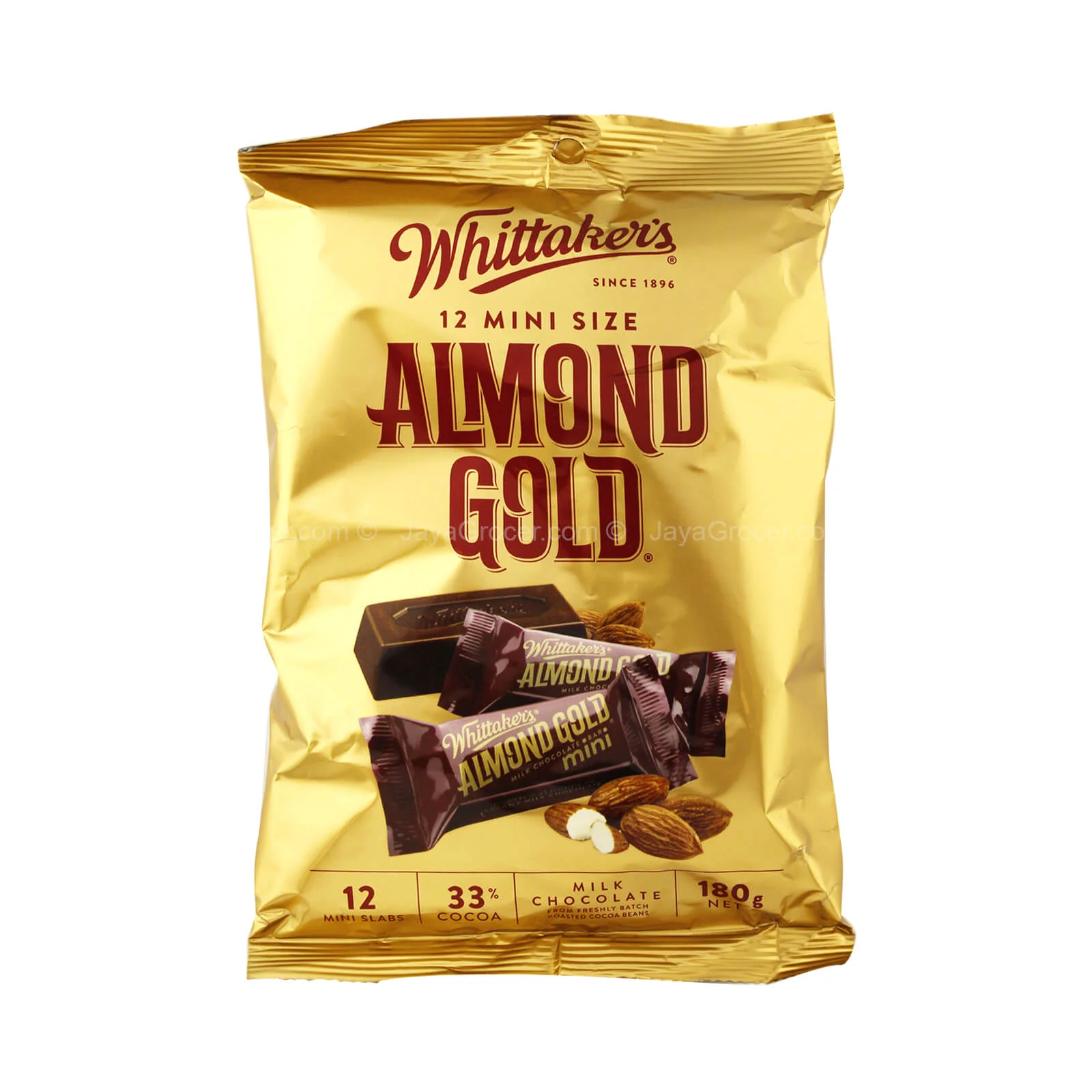 Whittakers Mini Almond Gold Milk Chocolate Bar Share Bag 180g - Image 2