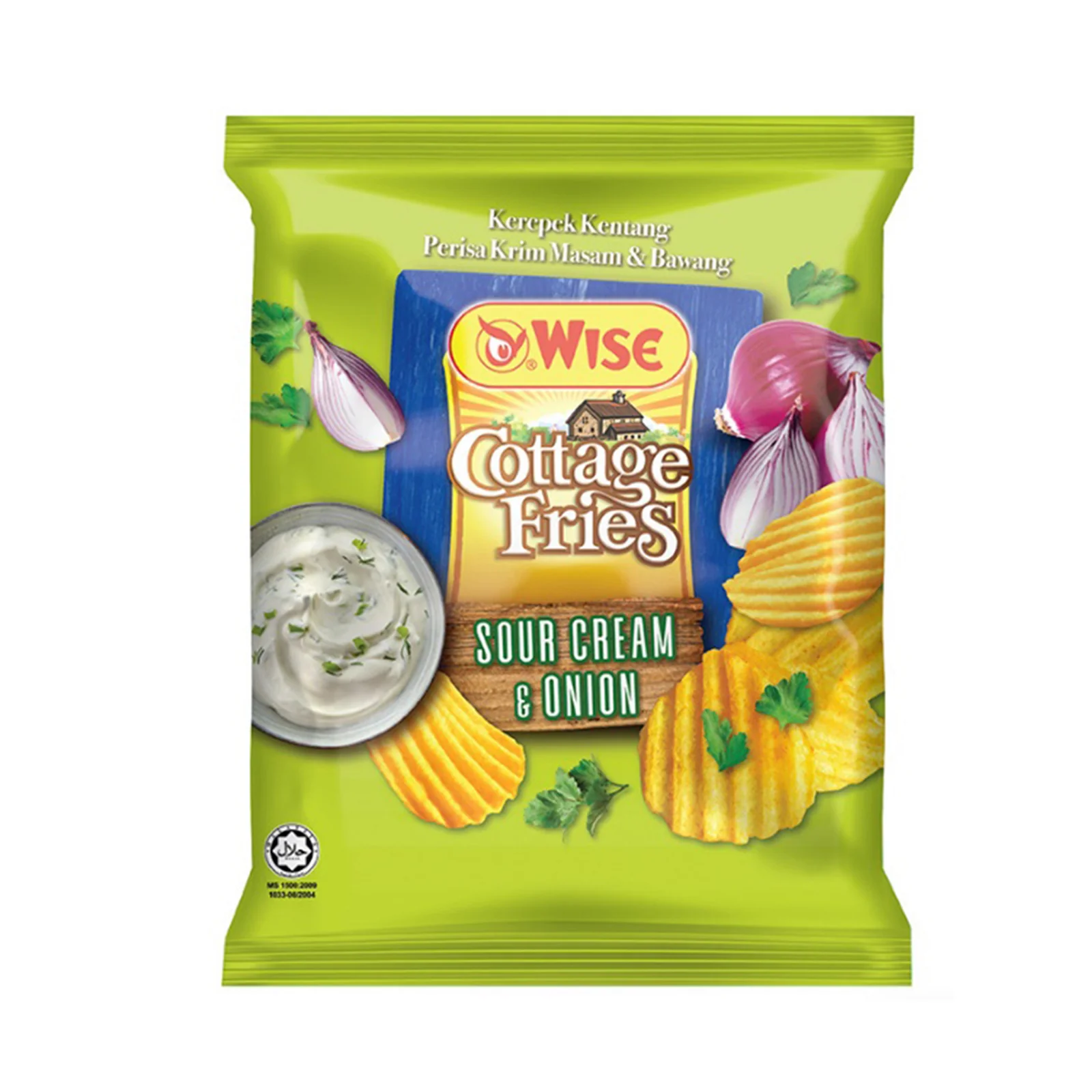 Wise Cottage Sour Cream and Onion Crinckle Cut Potato Chips 50g - Image 2
