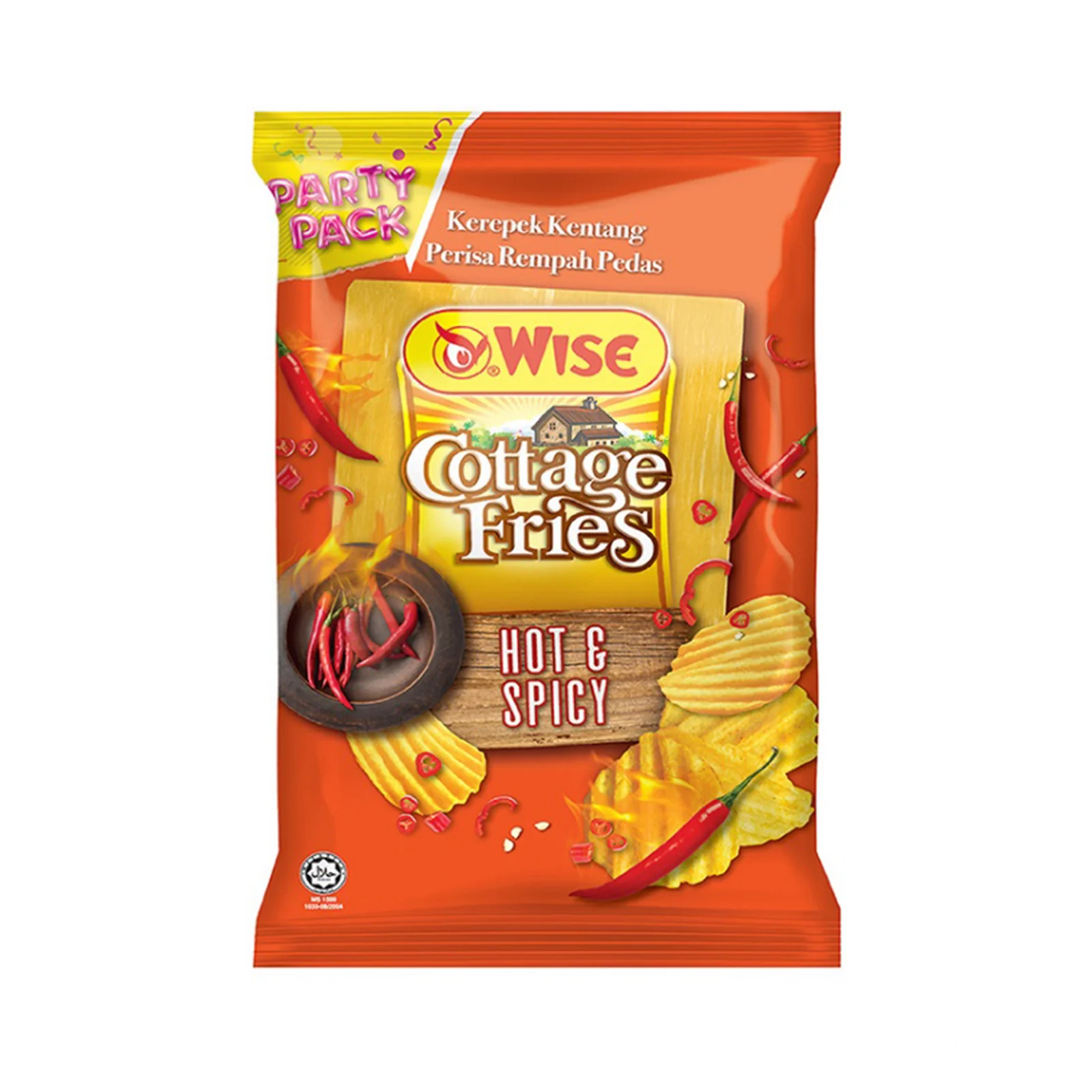 Wise Party Pack Hot And Spicy Crinkle Cut Potato Chips 150g - Image 2