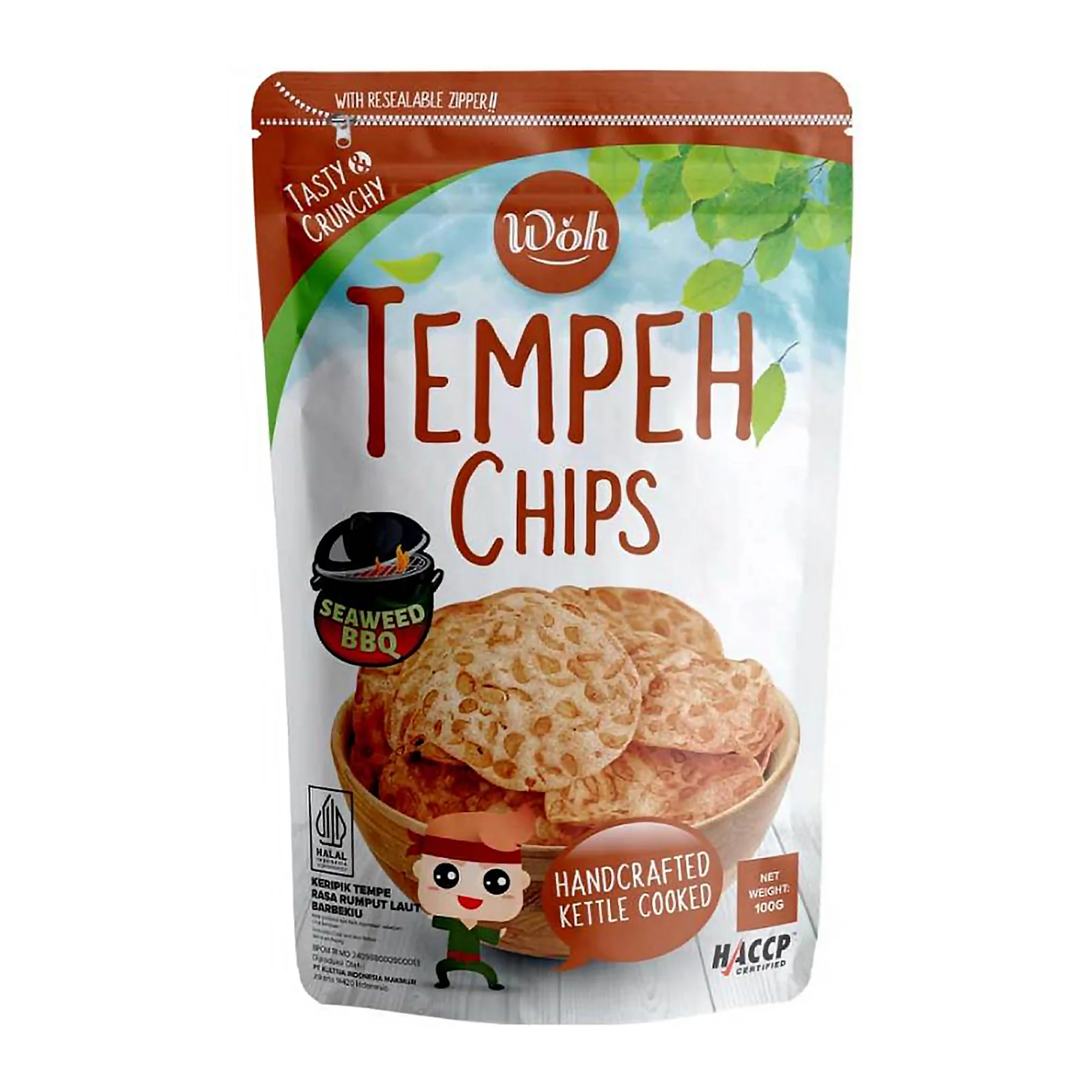 Woh Seaweed Bbq Tempeh Chips 100g - Image 2